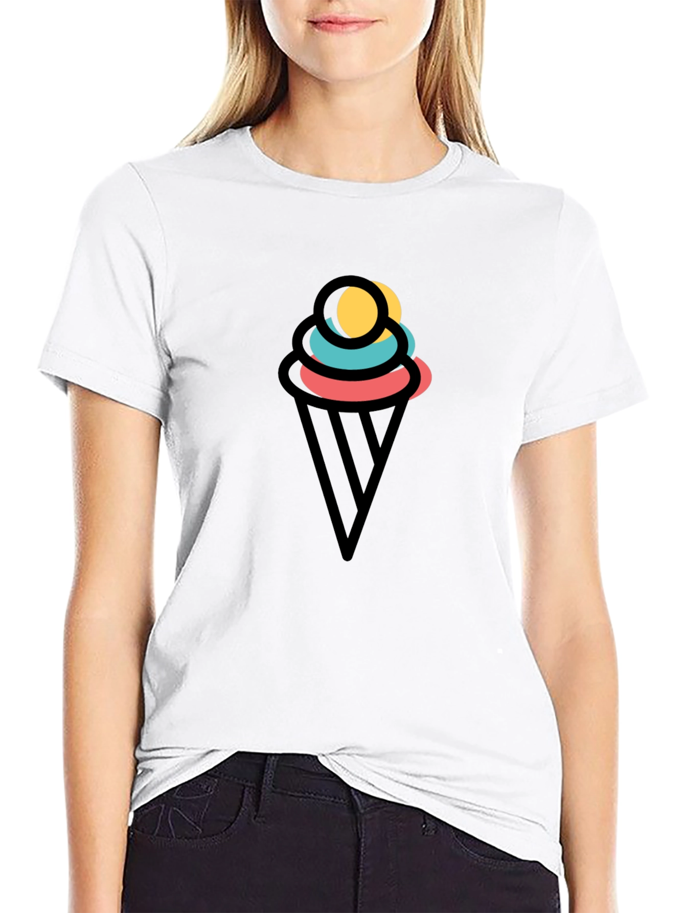 Mens Black Ice Cream Graphic Tee