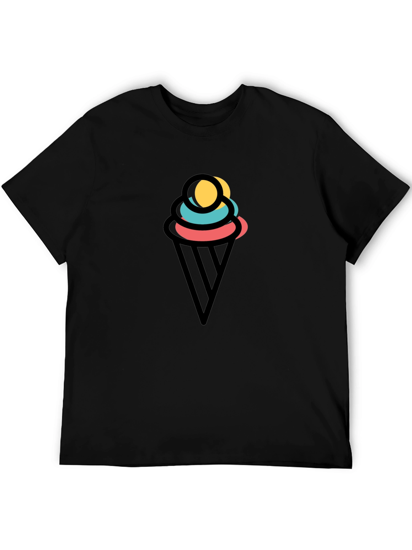 Mens Black Ice Cream Graphic Tee