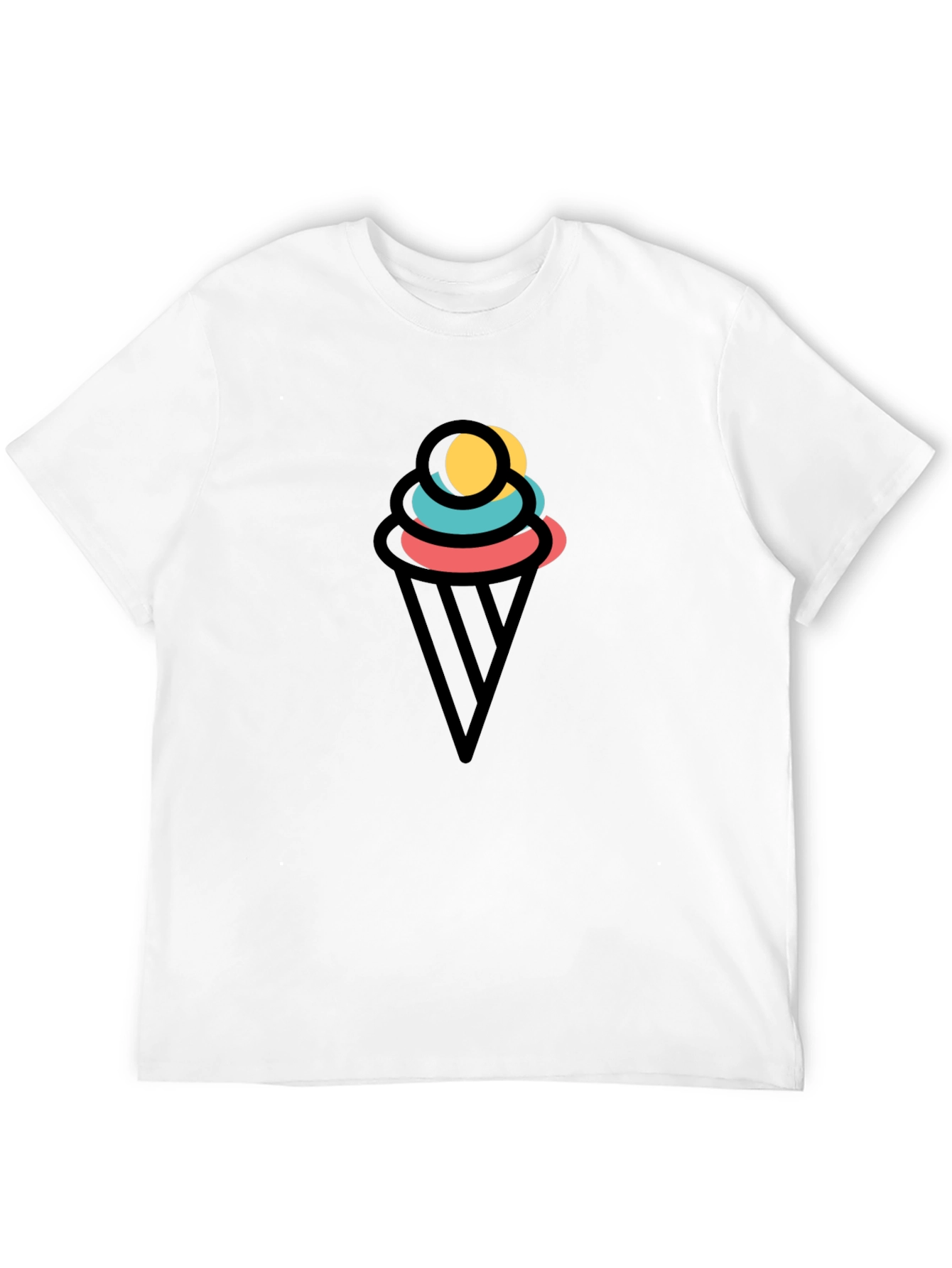 Mens Black Ice Cream Graphic Tee