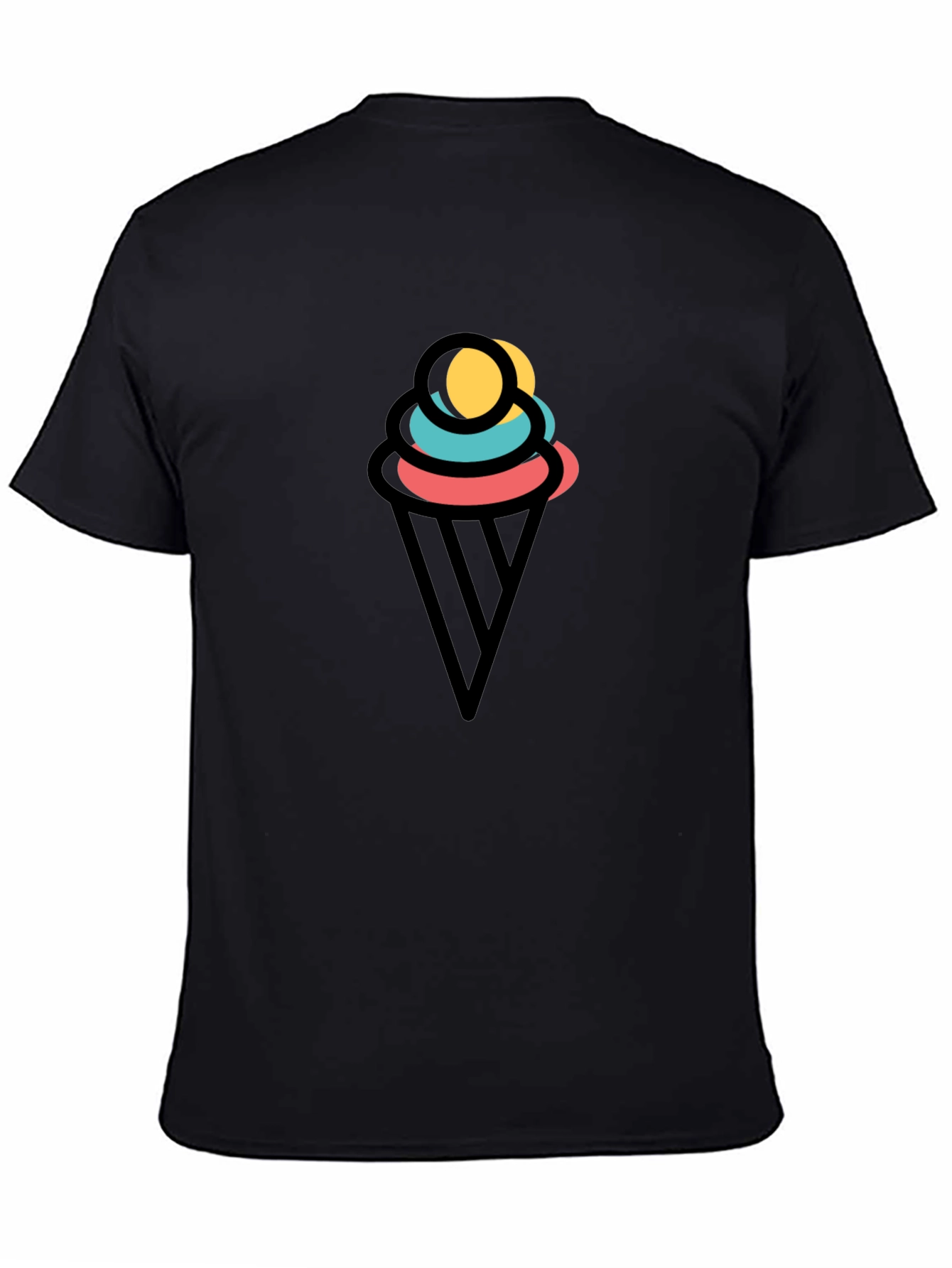 Mens Black Ice Cream Graphic Tee