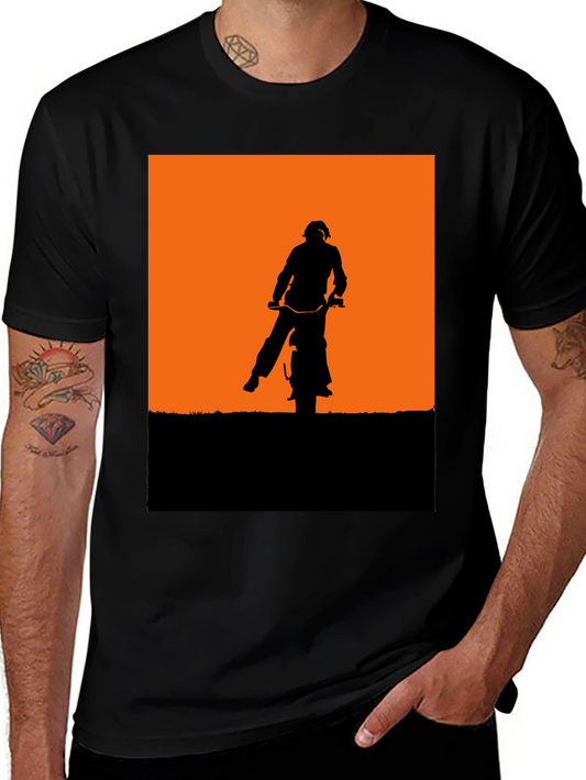 Silhouette Motorbike Graphic Tee - Black