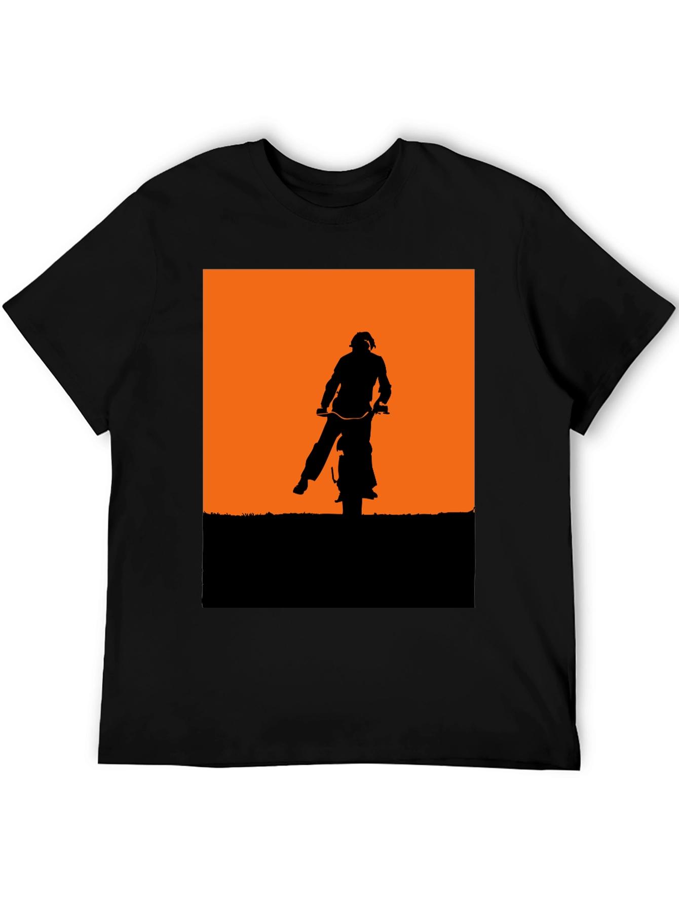 Silhouette Motorbike Graphic Tee - Black