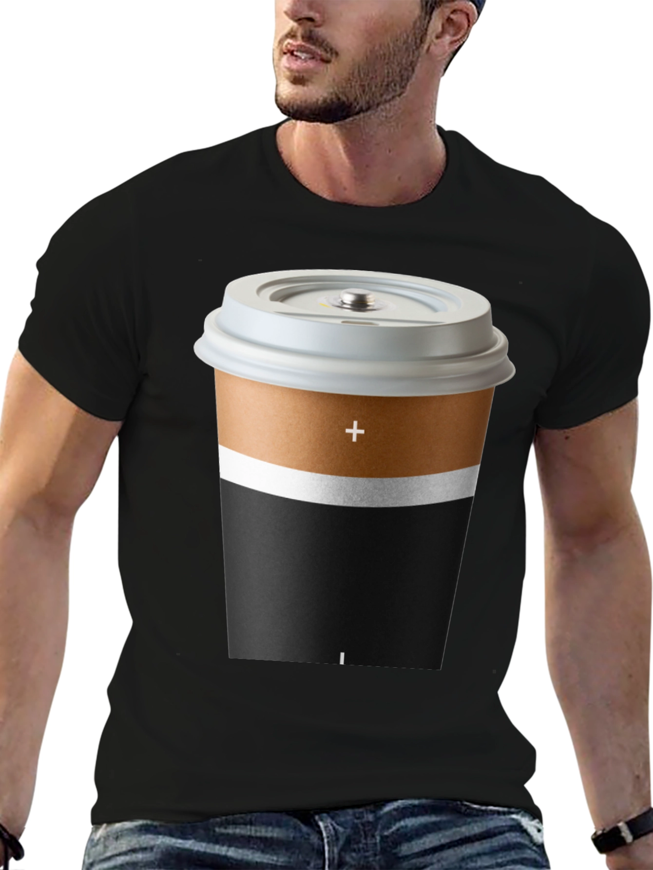 Coffee Battery T-Shirt - Unique Graphic Tee