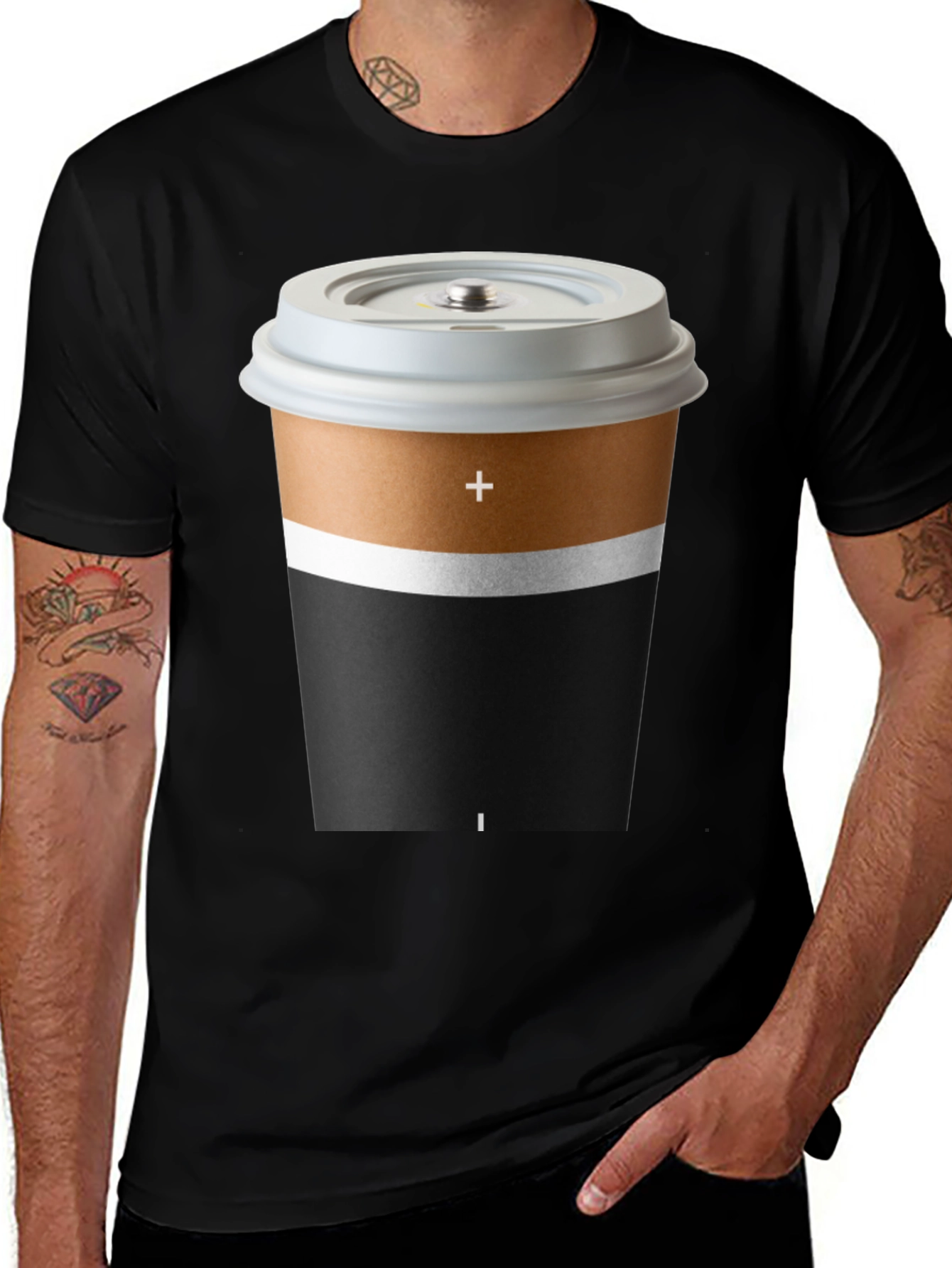 Coffee Battery T-Shirt - Unique Graphic Tee