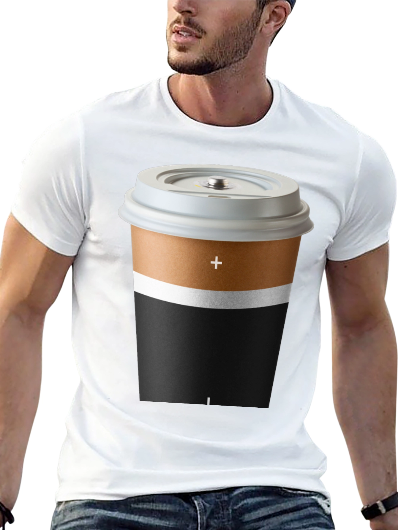 Coffee Battery T-Shirt - Unique Graphic Tee
