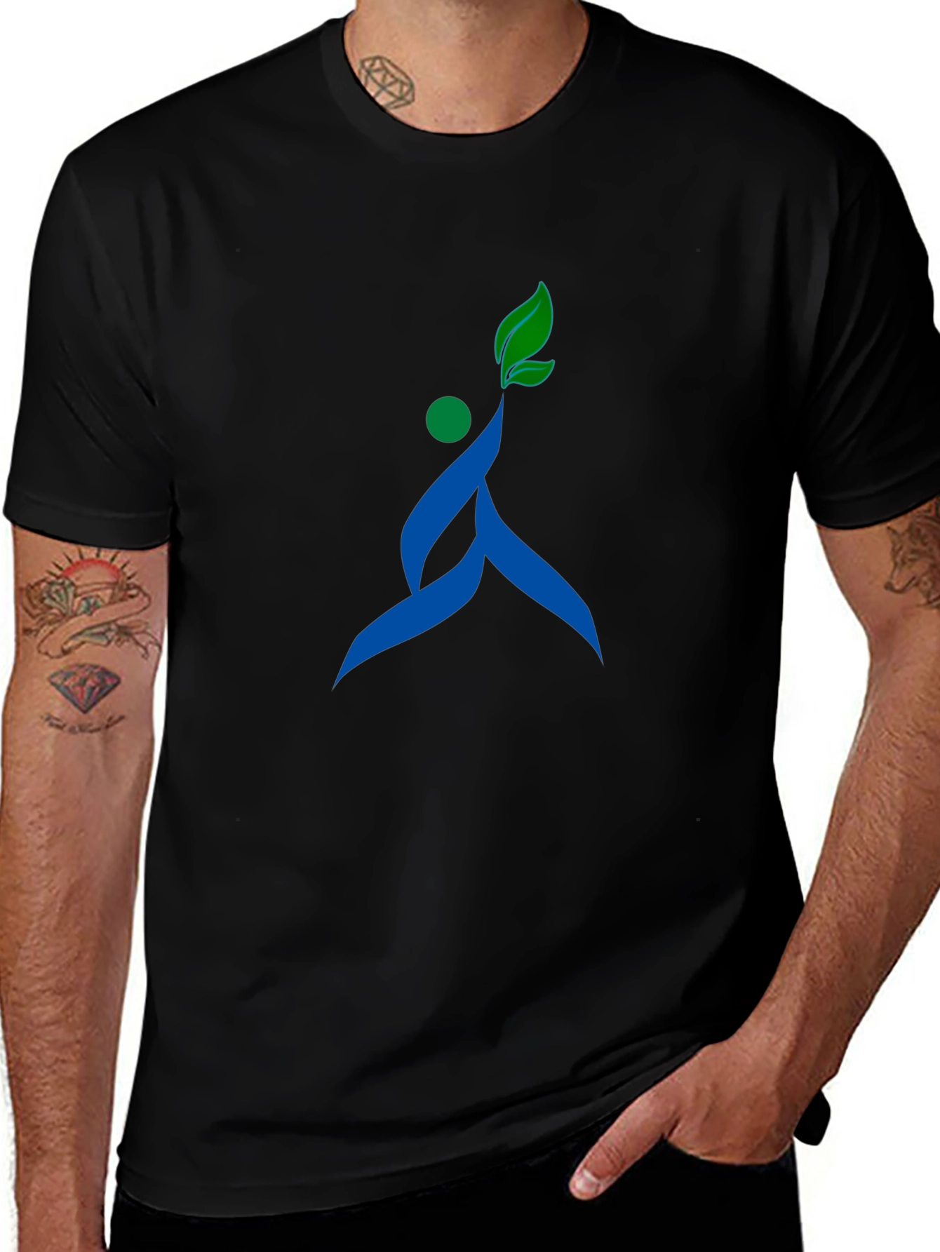 Stylish Black T-Shirt with Unique Nature-Inspired Graphic