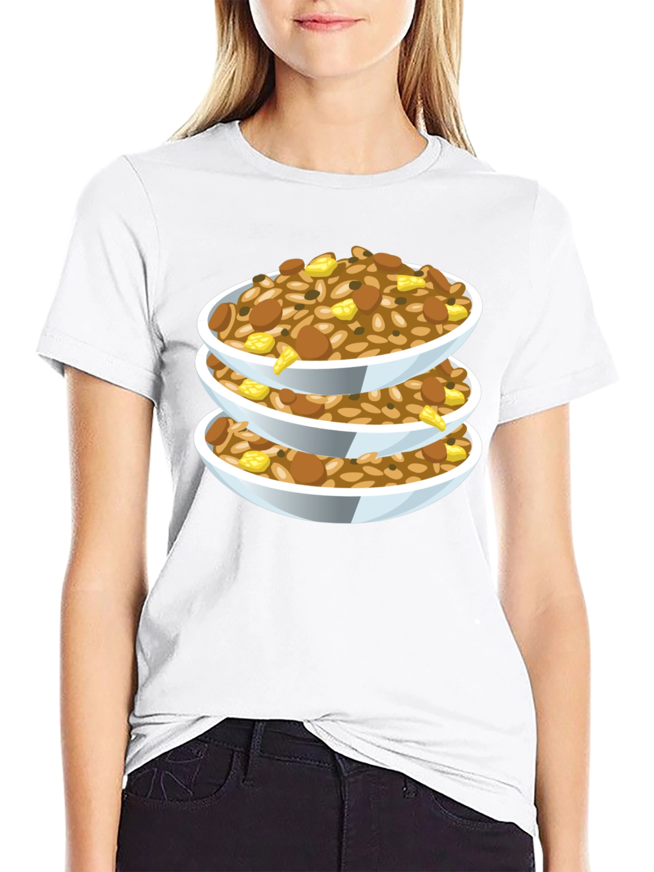 Stacked Food Bowls Graphic Tee