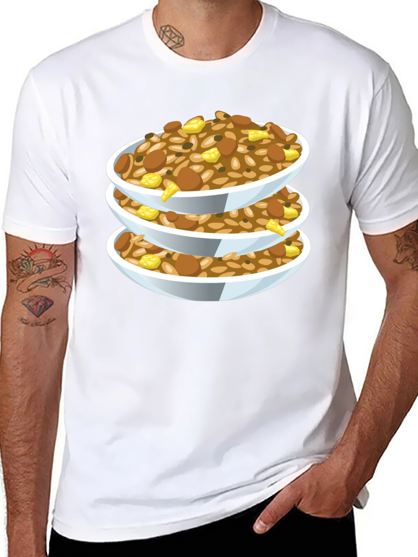 Stacked Food Bowls Graphic Tee