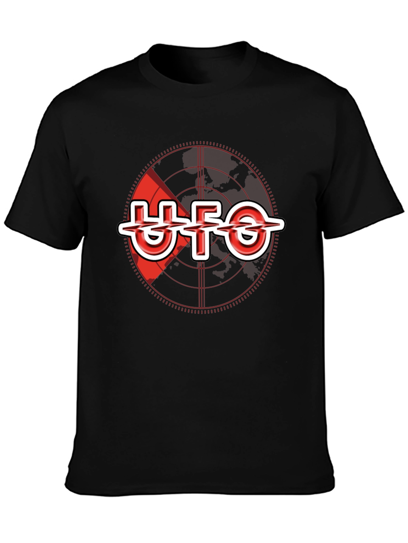 UFO Band Target Graphic Black T-Shirt