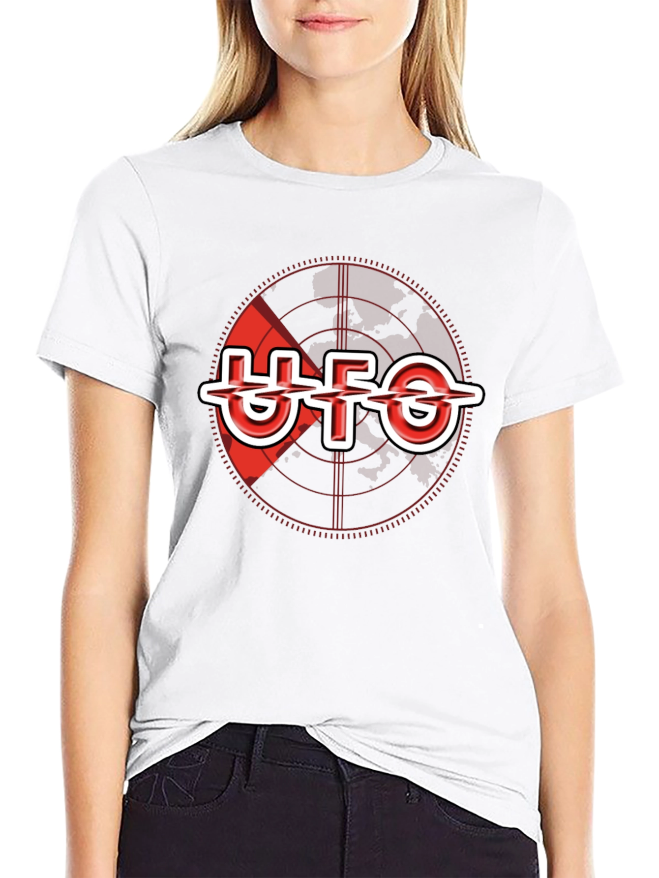 UFO Band Target Graphic Black T-Shirt