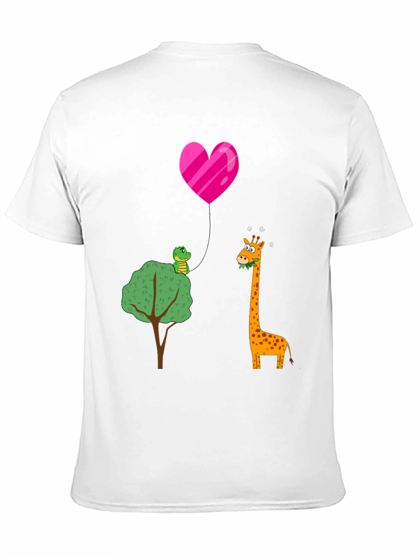 Cartoon Giraffe & Alligator Love T-Shirt