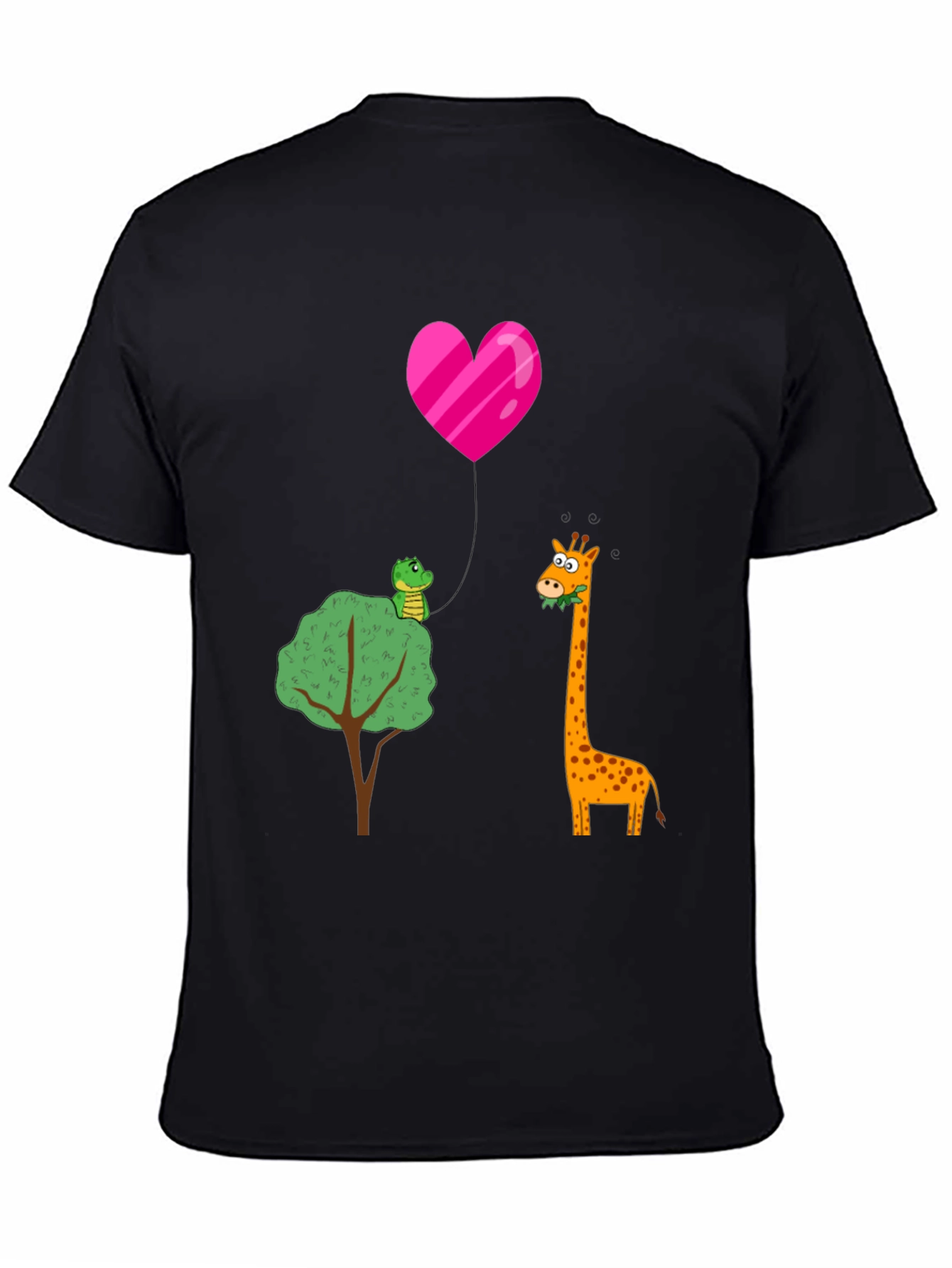 Cartoon Giraffe & Alligator Love T-Shirt