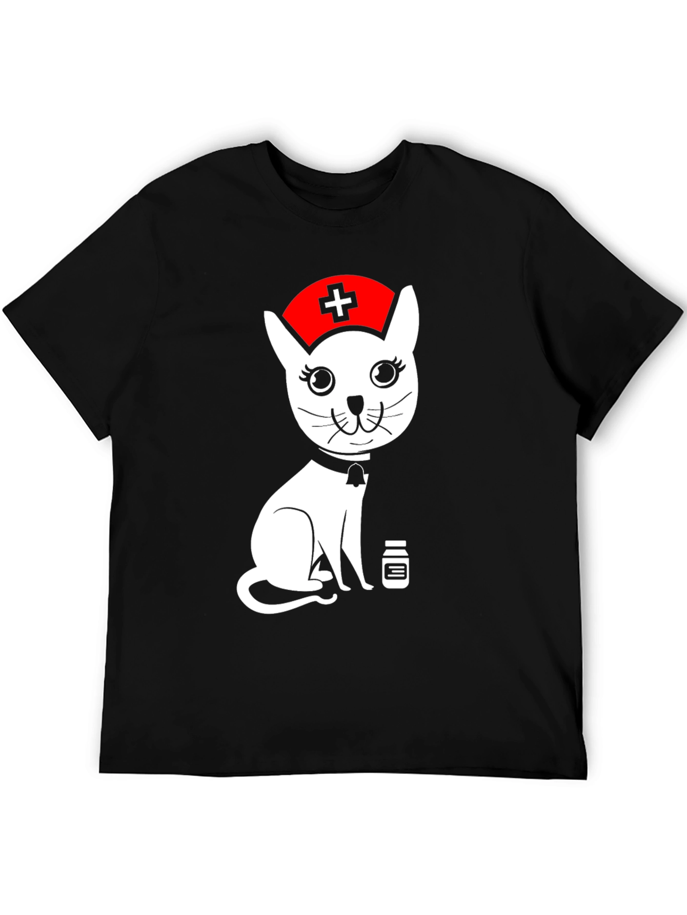 Nurse Cat Graphic T-Shirt - Unisex Black Tee