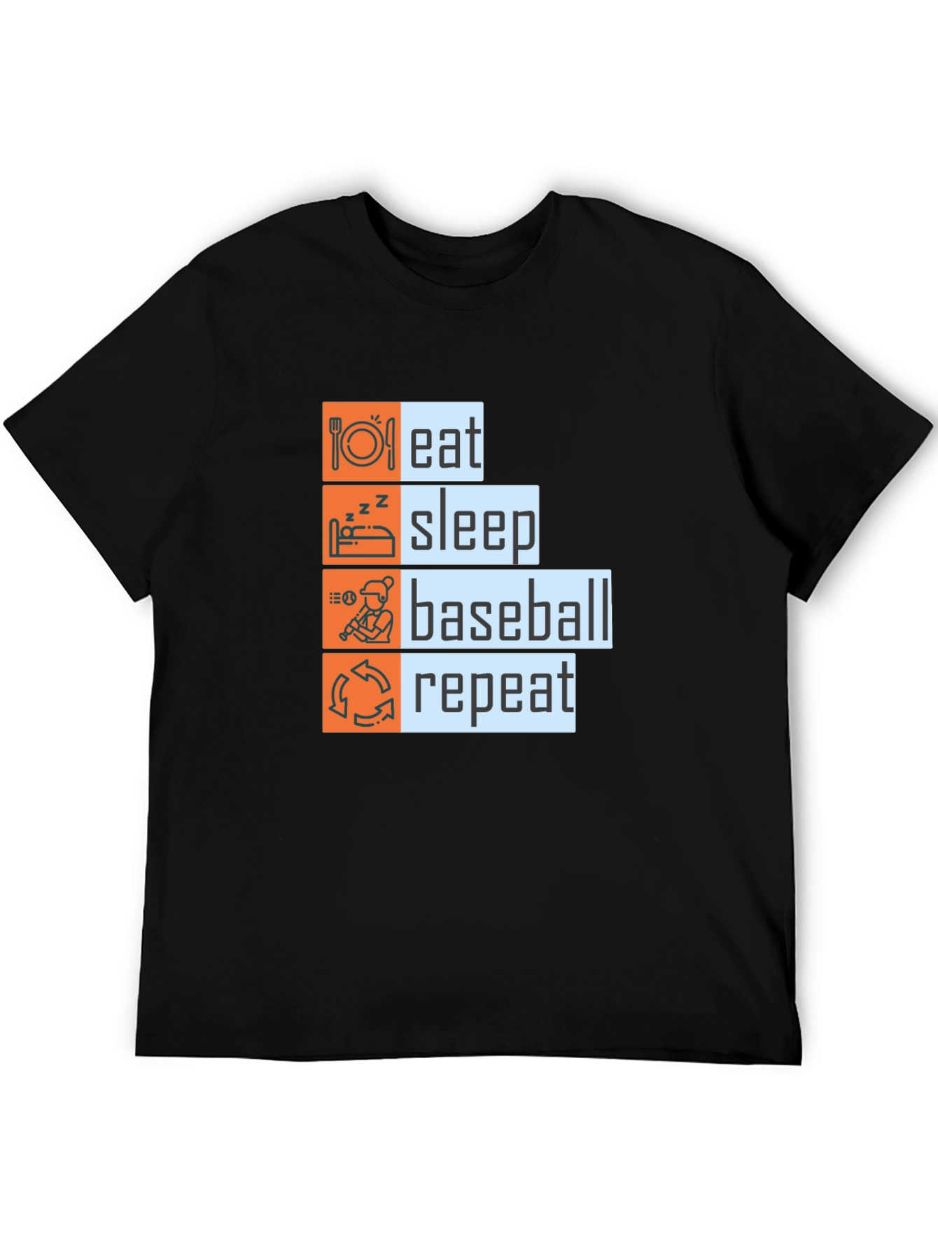 Eat Sleep Baseball Repeat Graphic Tee