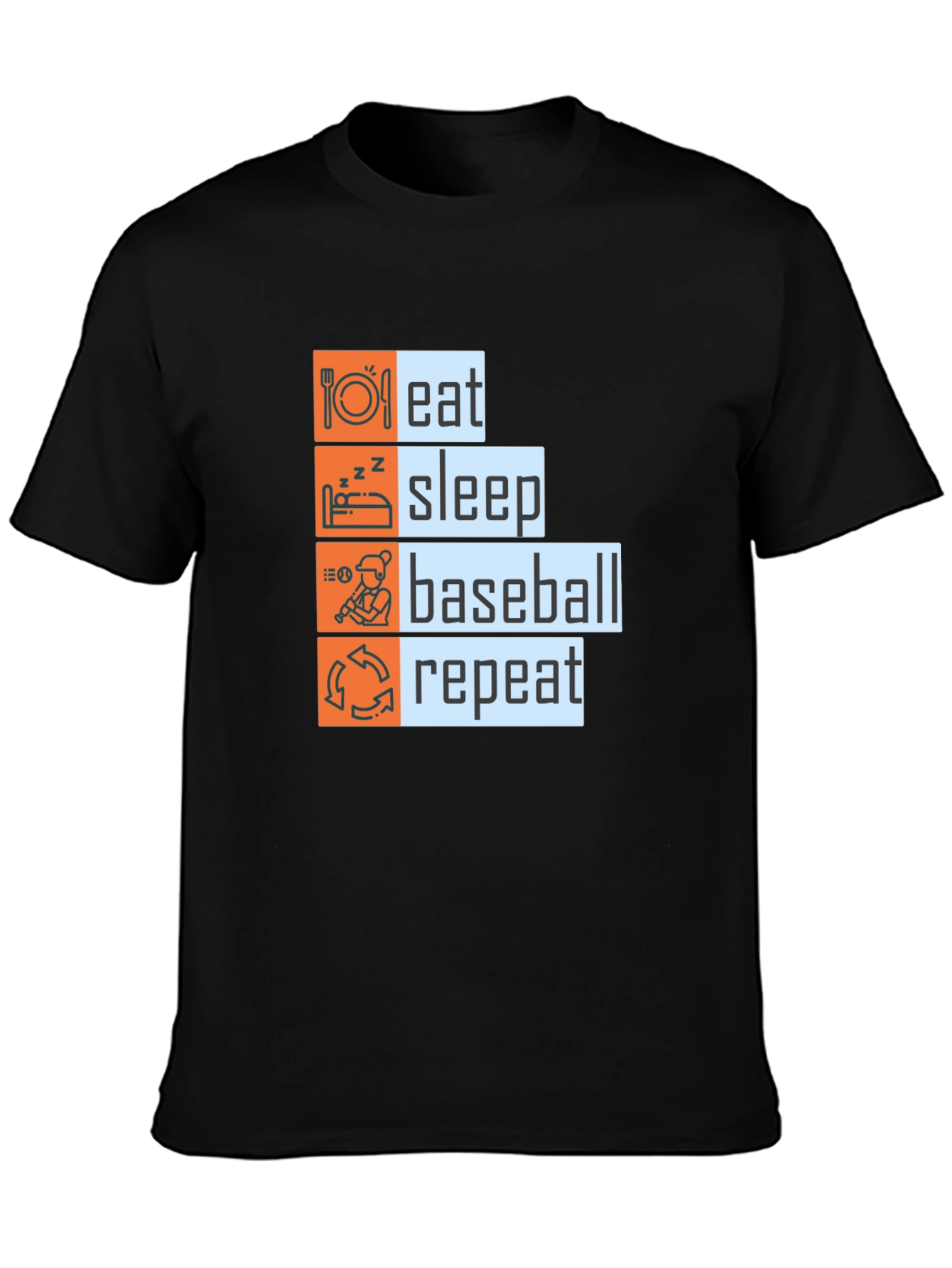Eat Sleep Baseball Repeat Graphic Tee