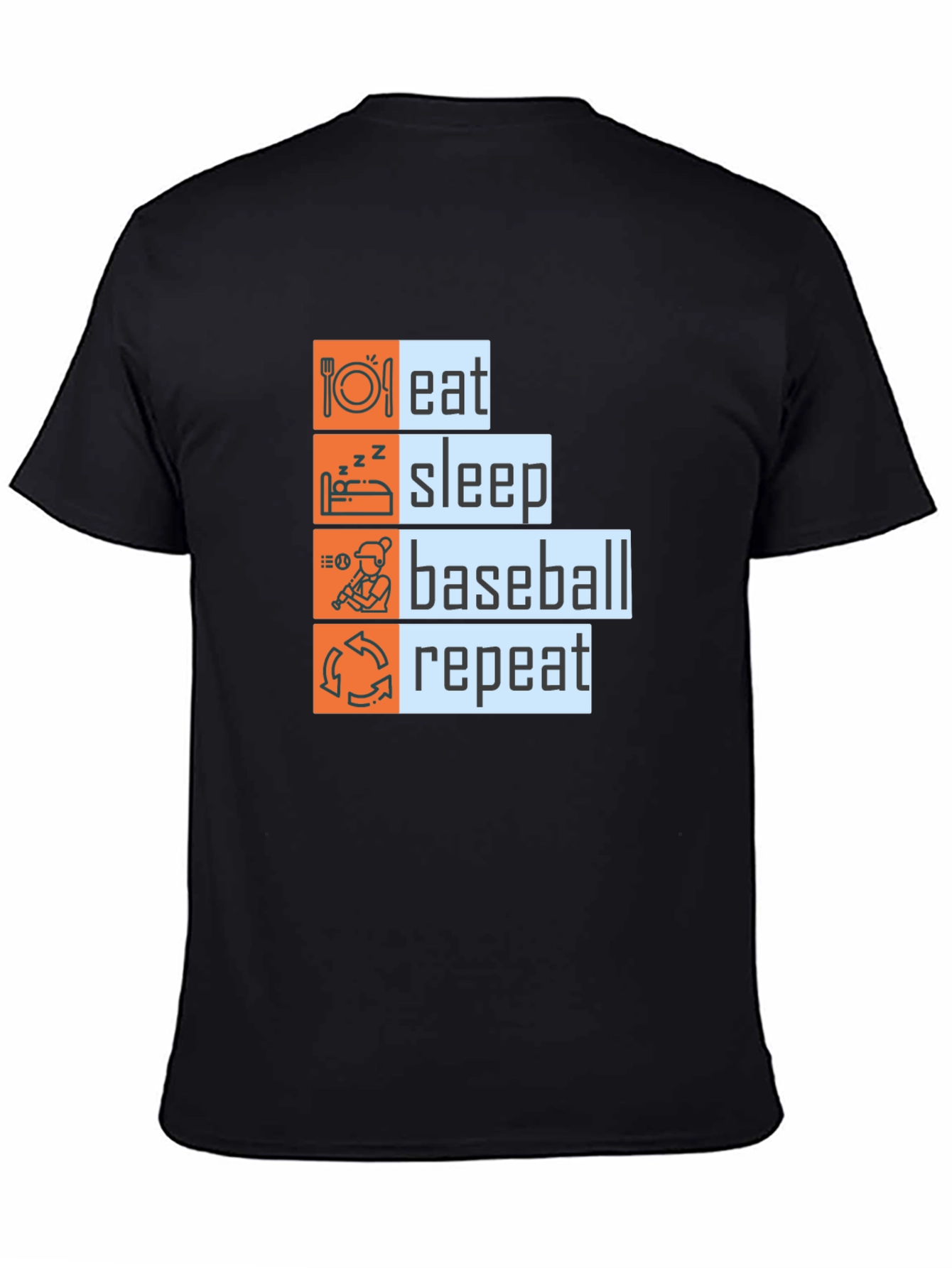 Eat Sleep Baseball Repeat Graphic Tee