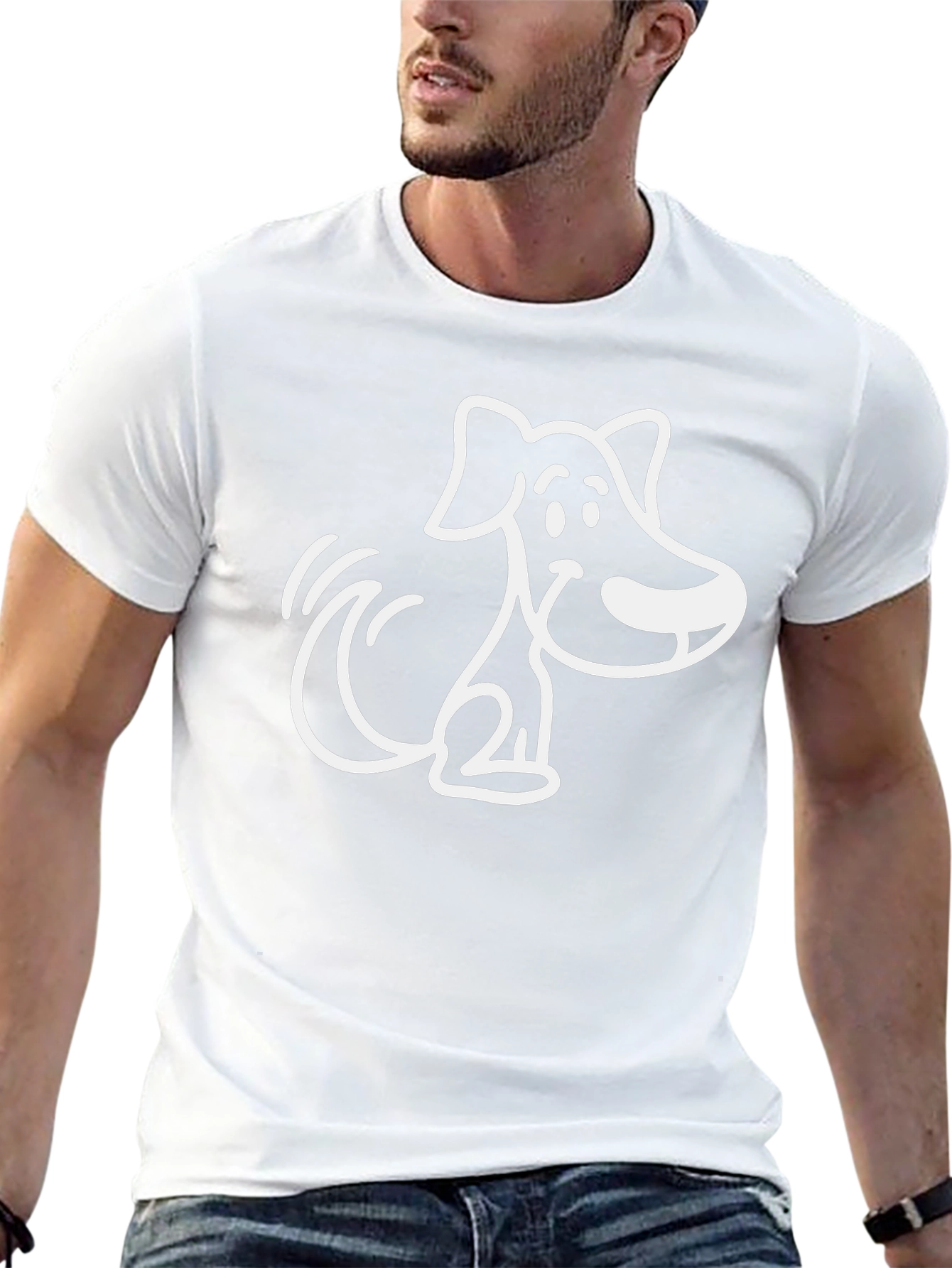 Cute Cartoon Dog Graphic T-Shirt