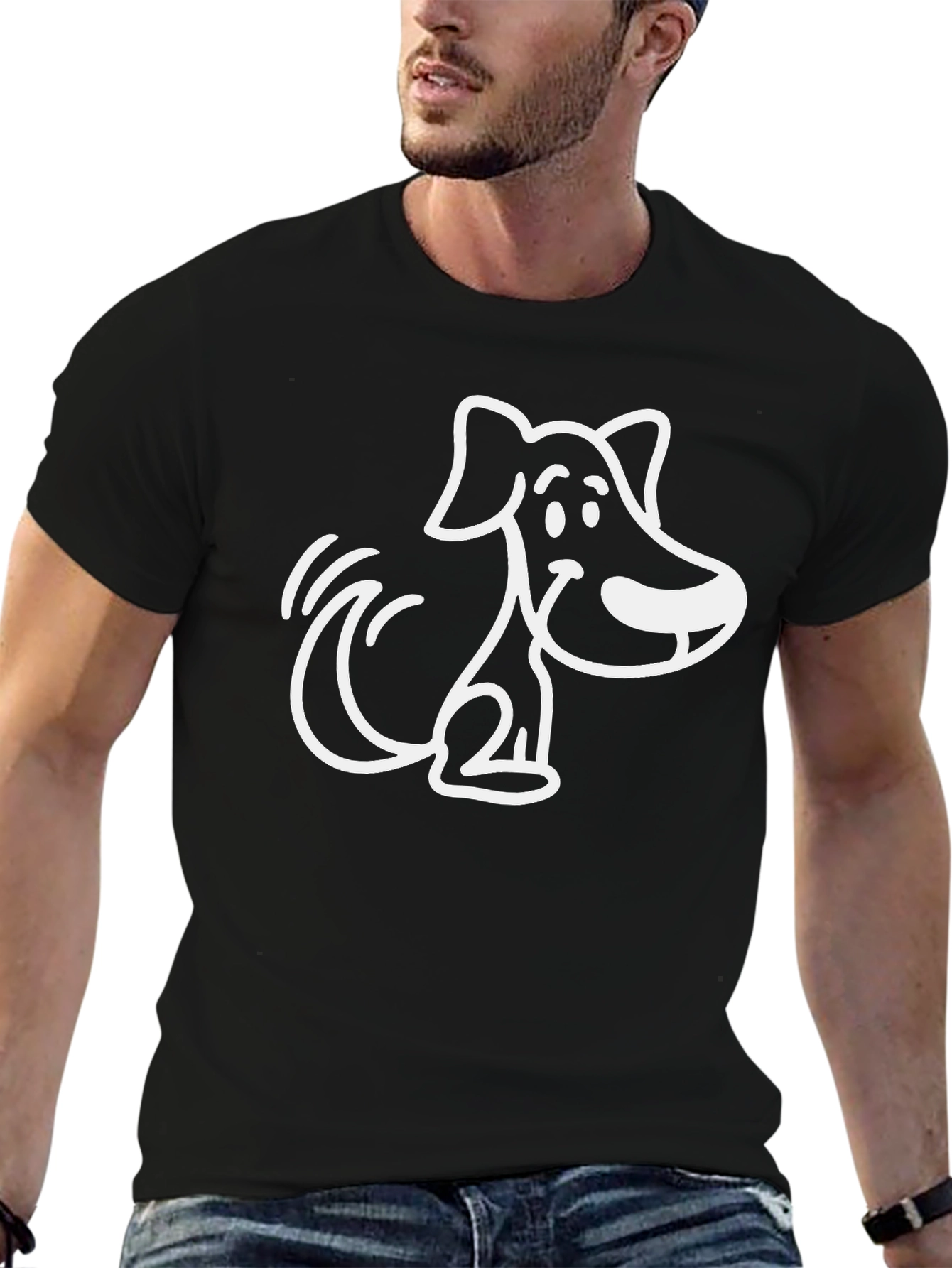 Cute Cartoon Dog Graphic T-Shirt