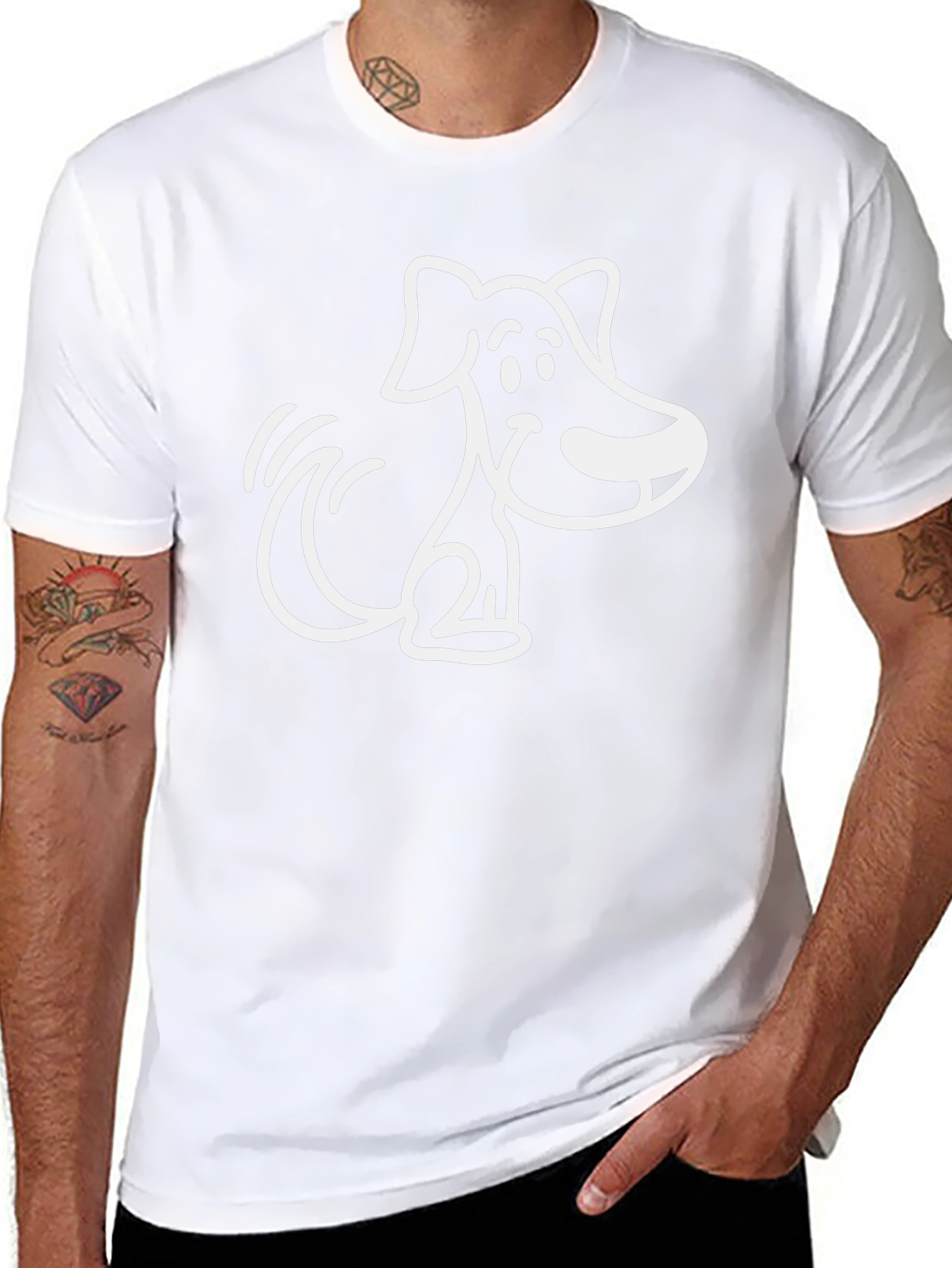Cute Cartoon Dog Graphic T-Shirt