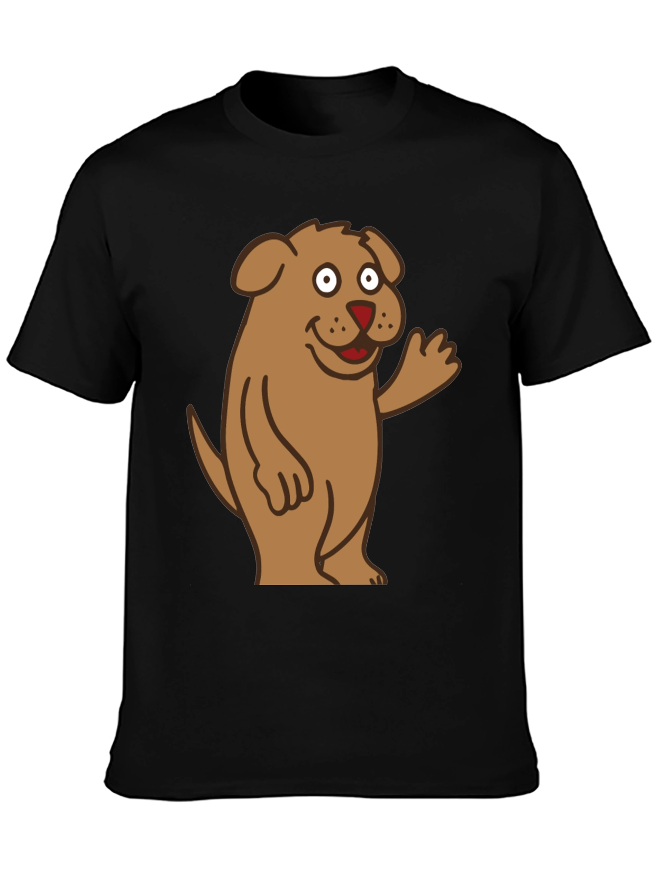 Cartoon Dog Graphic Tee - Mens Black T-Shirt