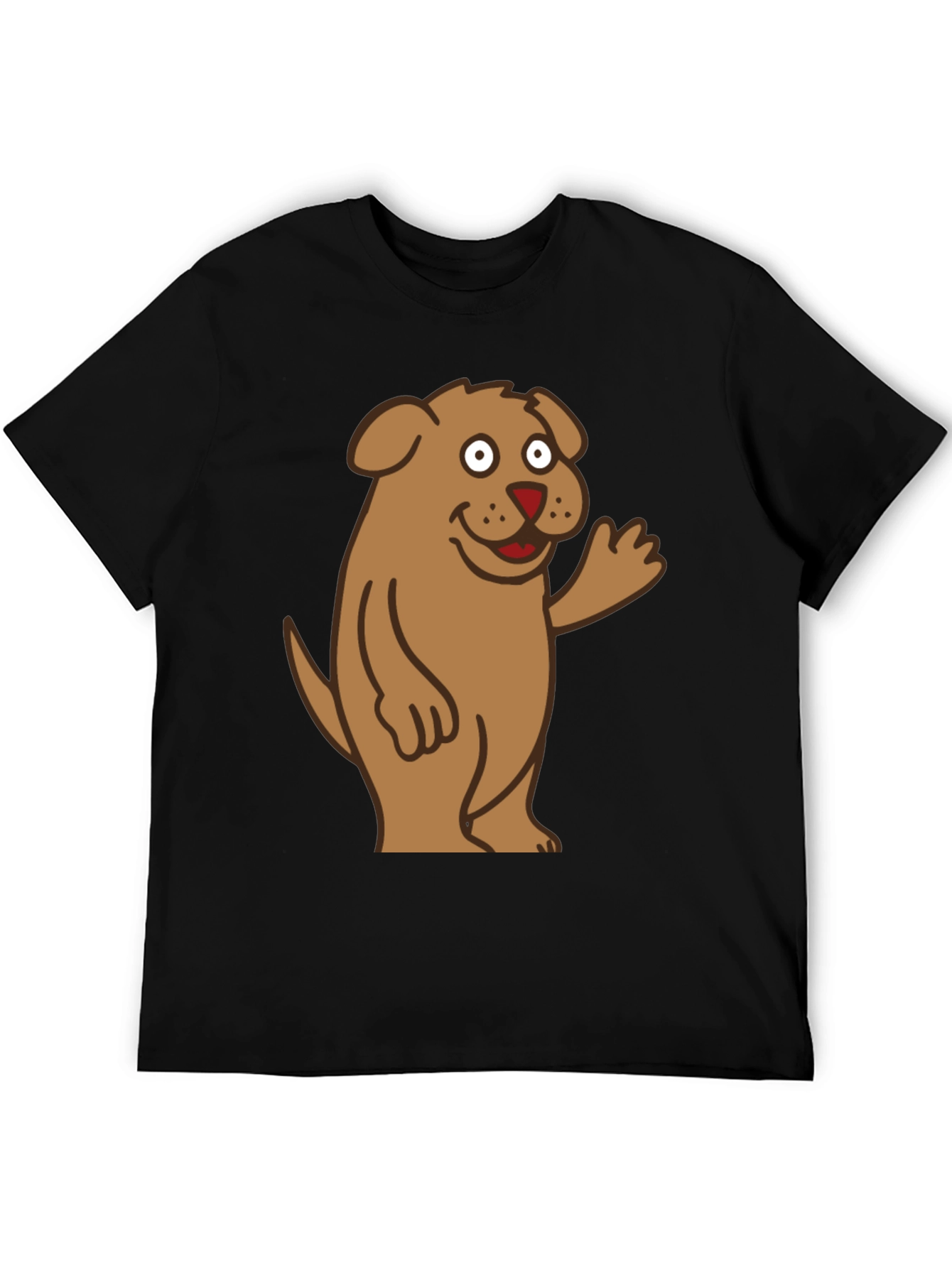 Cartoon Dog Graphic Tee - Mens Black T-Shirt