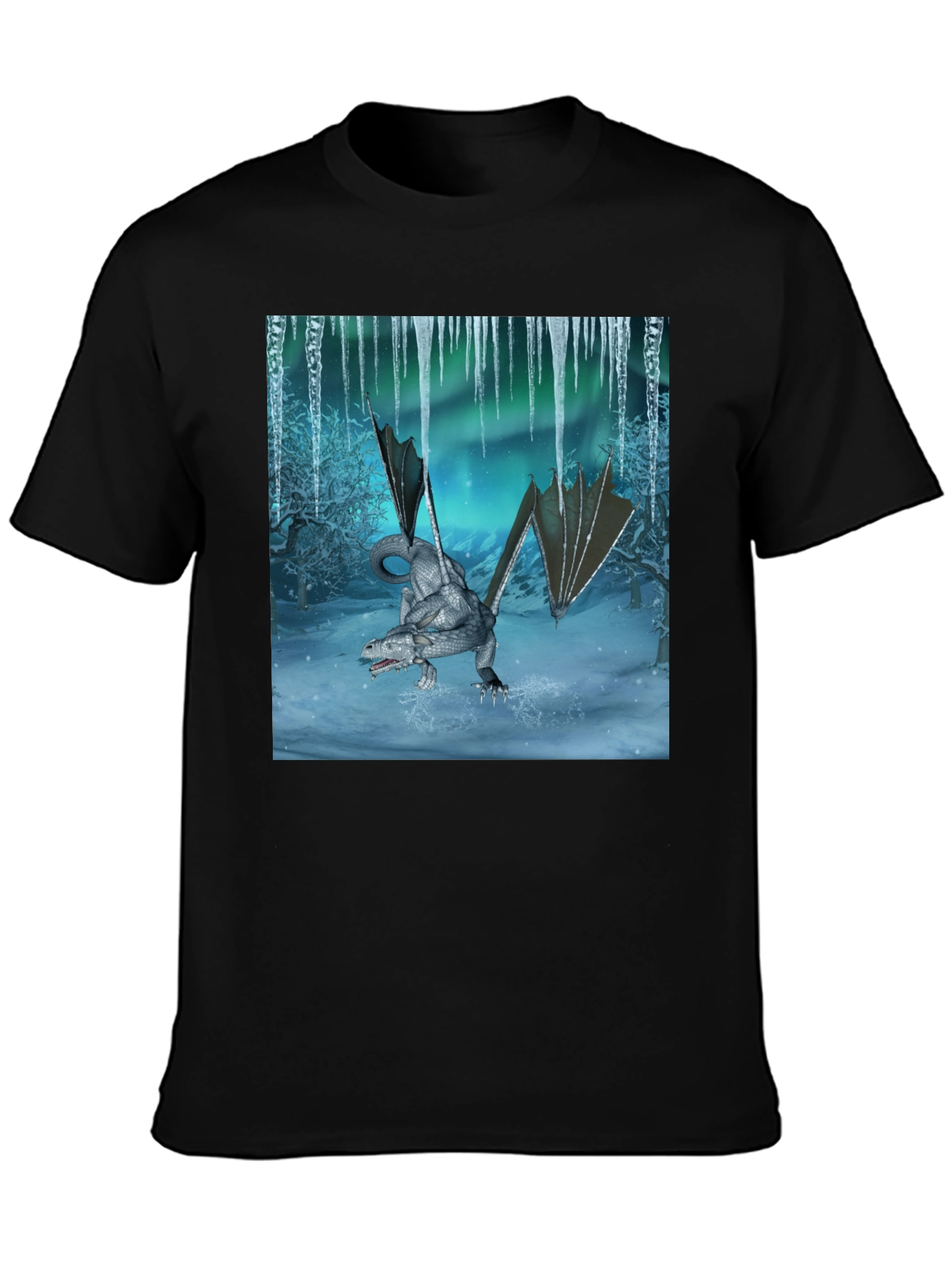 Dragon Winter Scene Graphic Tee