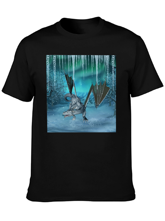Dragon Winter Scene Graphic Tee