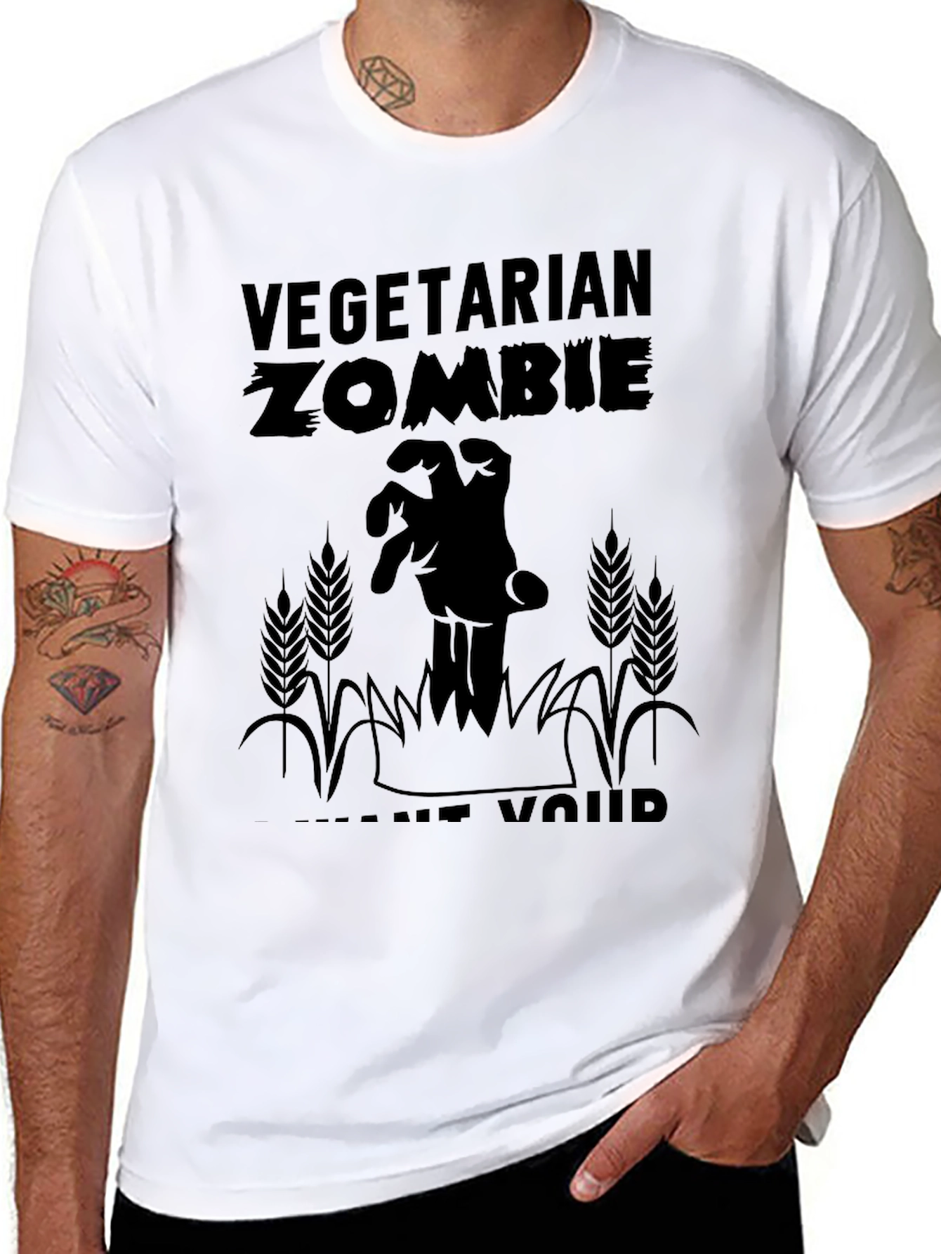 Vegetarian Zombie T-Shirt - Brains Not Required