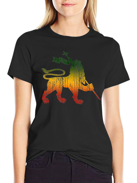 Rasta Lion Graphic Tee - Reggae Style Shirt