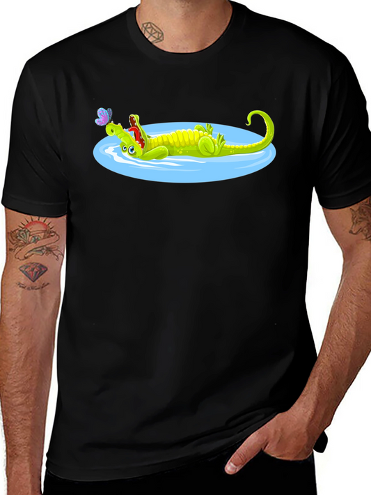 Cartoon Crocodile T-Shirt - Relaxed Graphic Tee