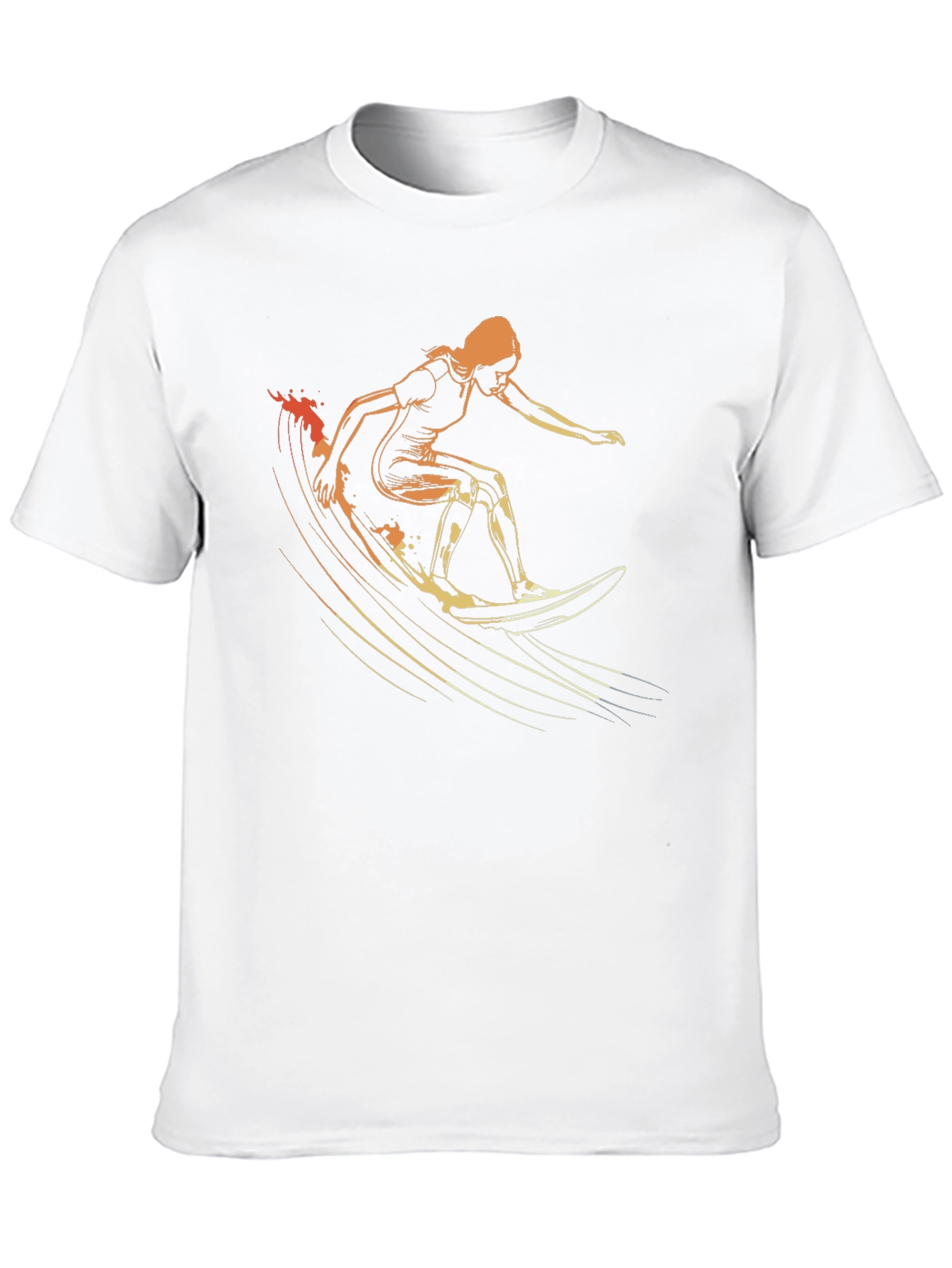 Surfer Girl Graphic Tee - Stylish Black T-Shirt