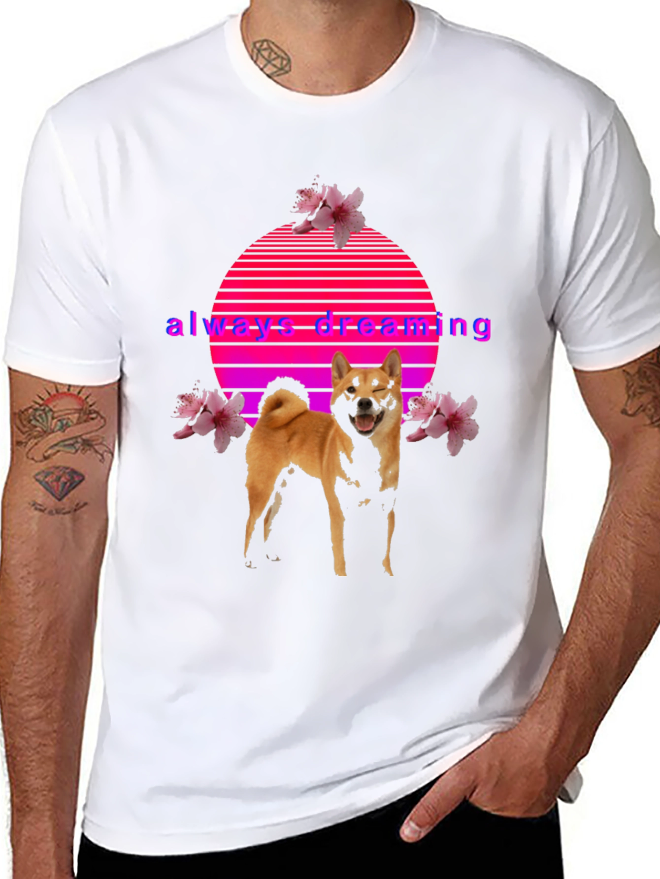Always Dreaming Shiba Inu Graphic Tee - Black