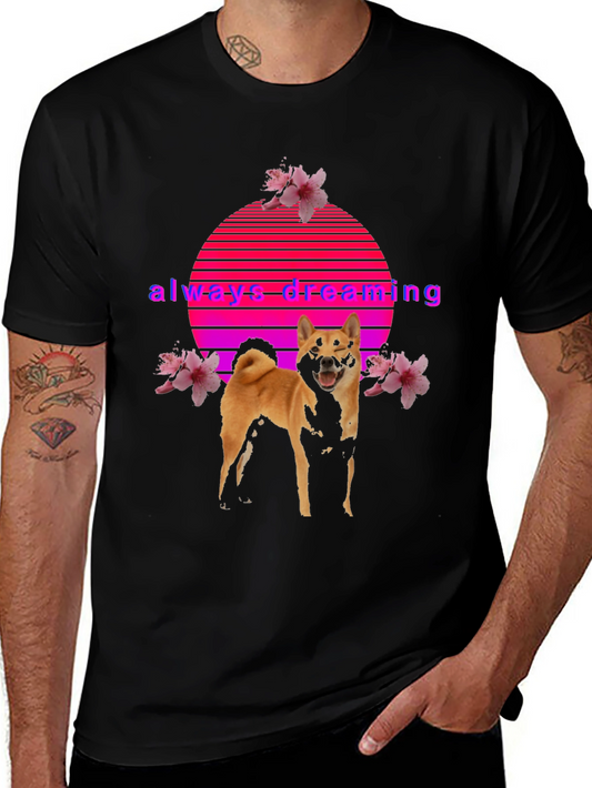 Always Dreaming Shiba Inu Graphic Tee - Black