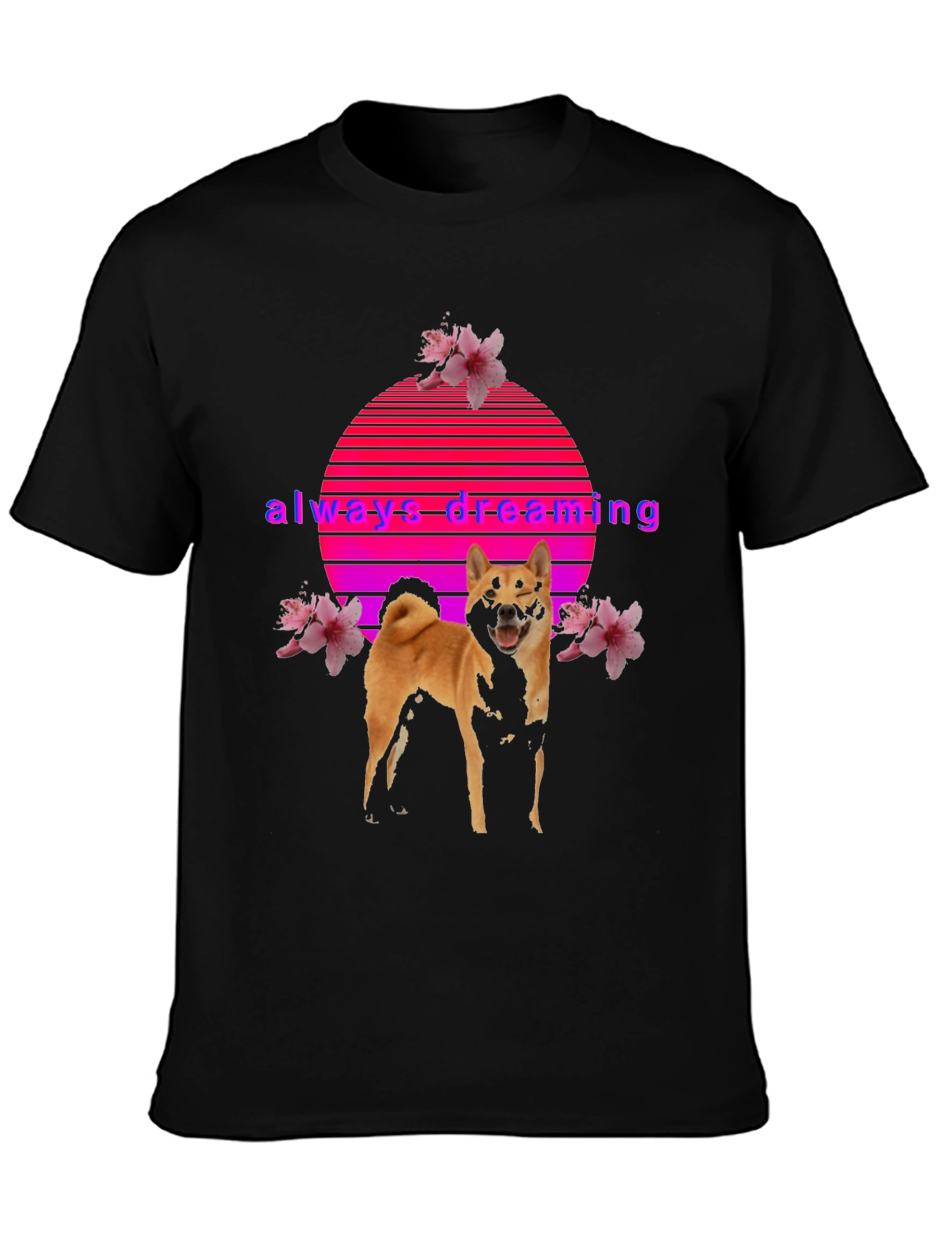 Always Dreaming Shiba Inu Graphic Tee - Black