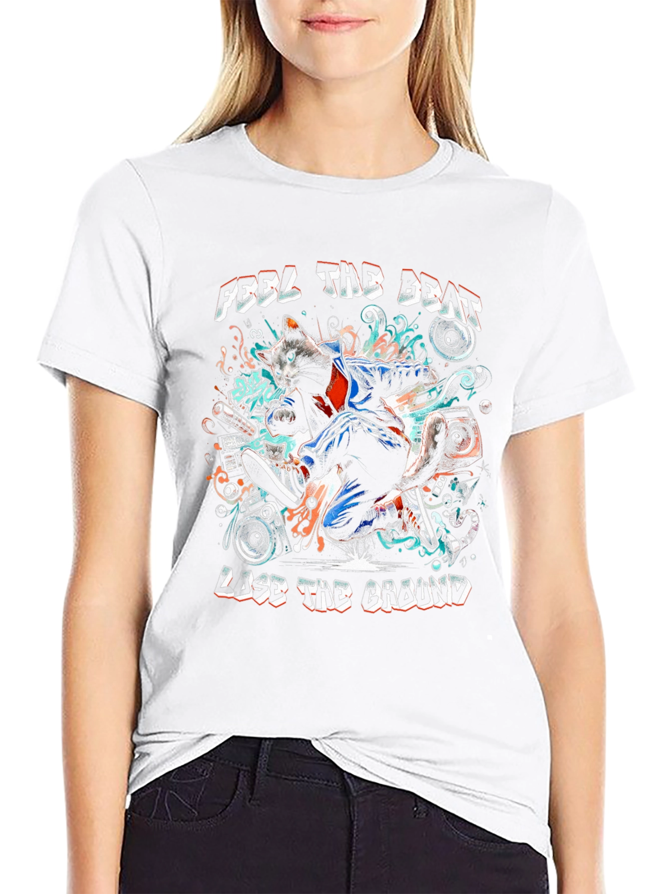 Feel the Beat Cat T-Shirt