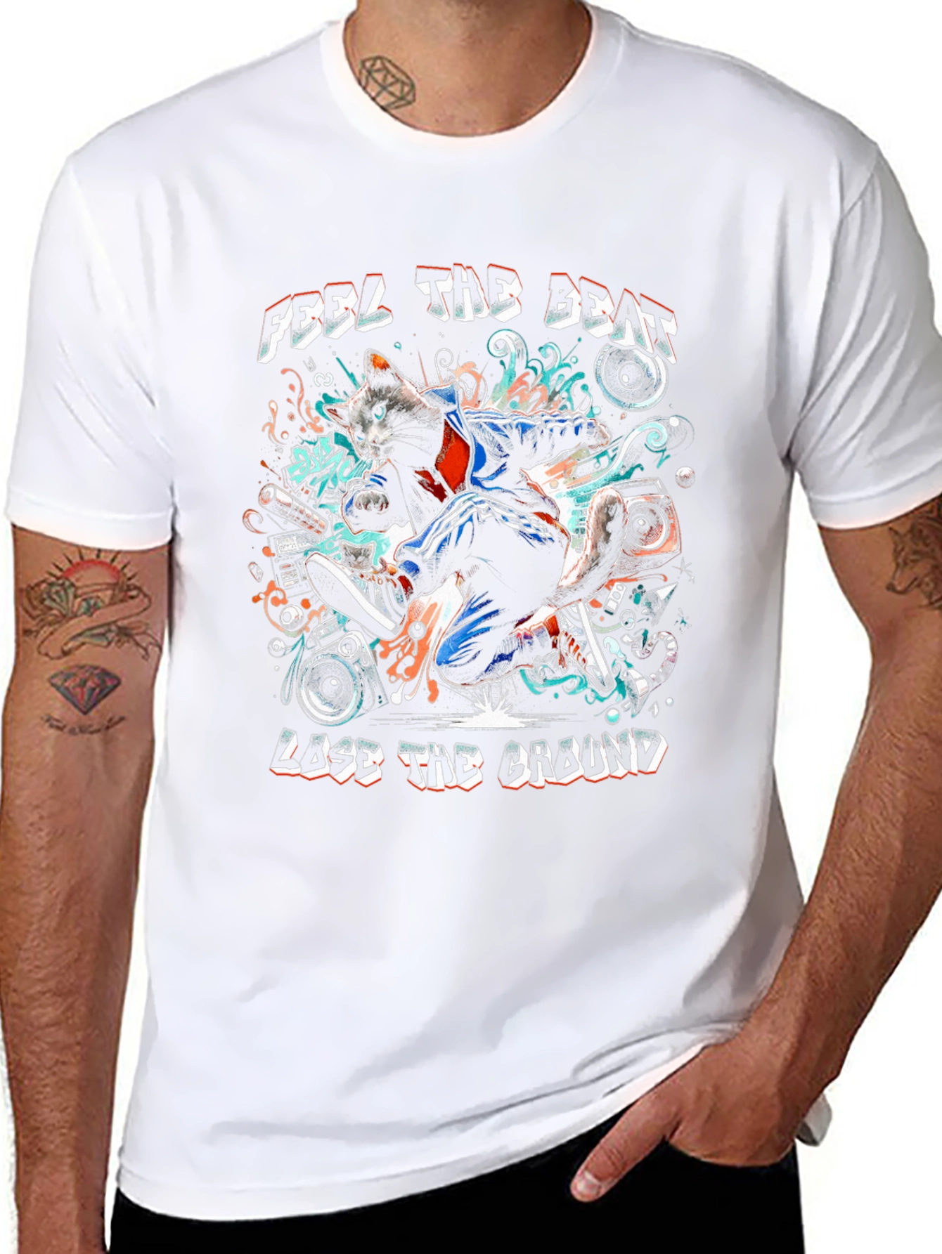 Feel the Beat Cat T-Shirt