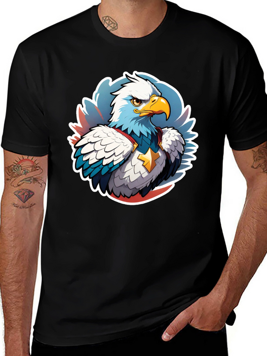 Patriotic Eagle Graphic Tee - Black