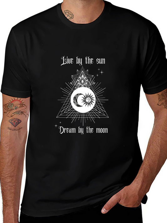 Celestial Moon & Sun Graphic Tee - Live by the Sun Dream by the Moon