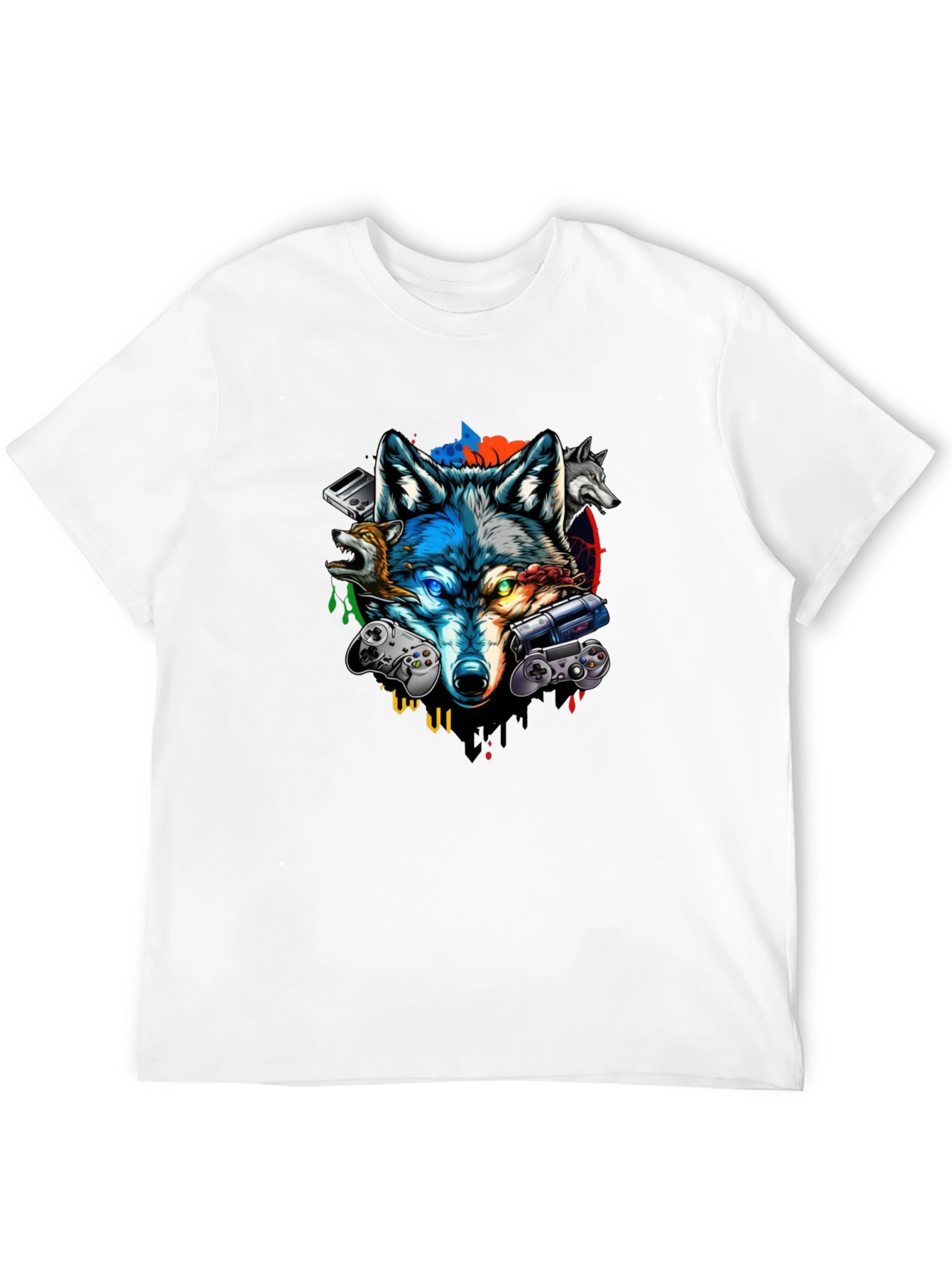 Gaming Wolf Black T-Shirt