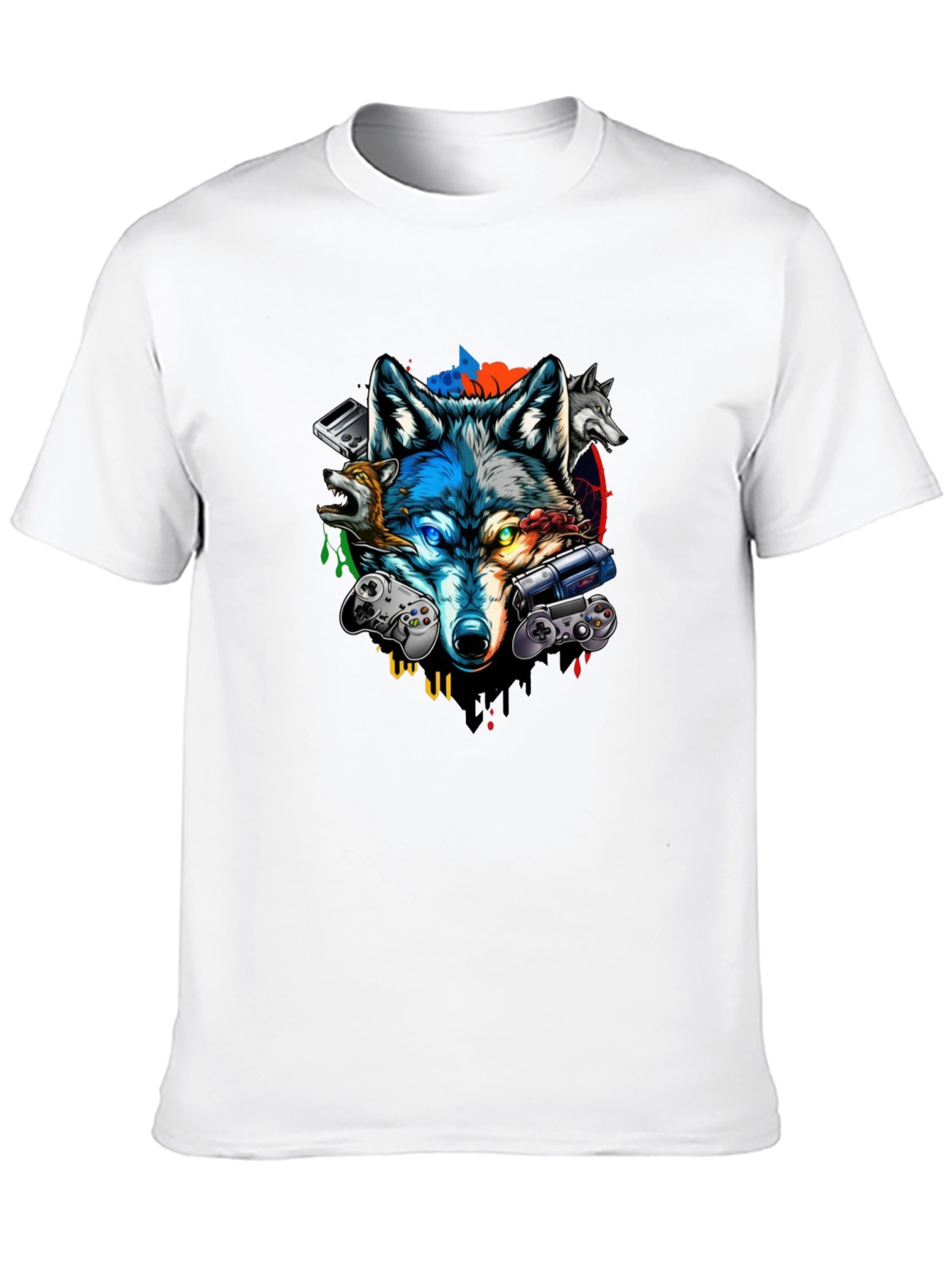 Gaming Wolf Black T-Shirt