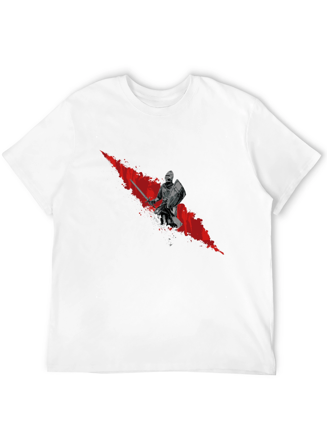 Knight Graphic Tee - Bold Red Slash Design