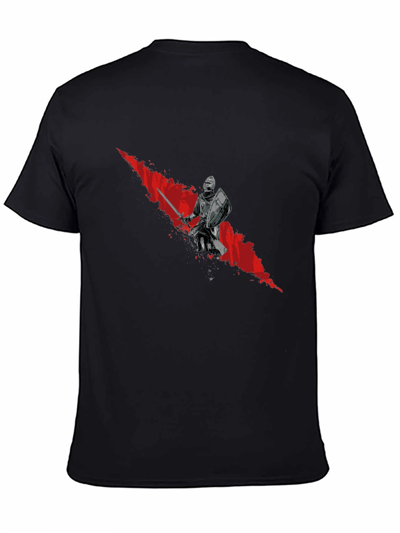 Knight Graphic Tee - Bold Red Slash Design