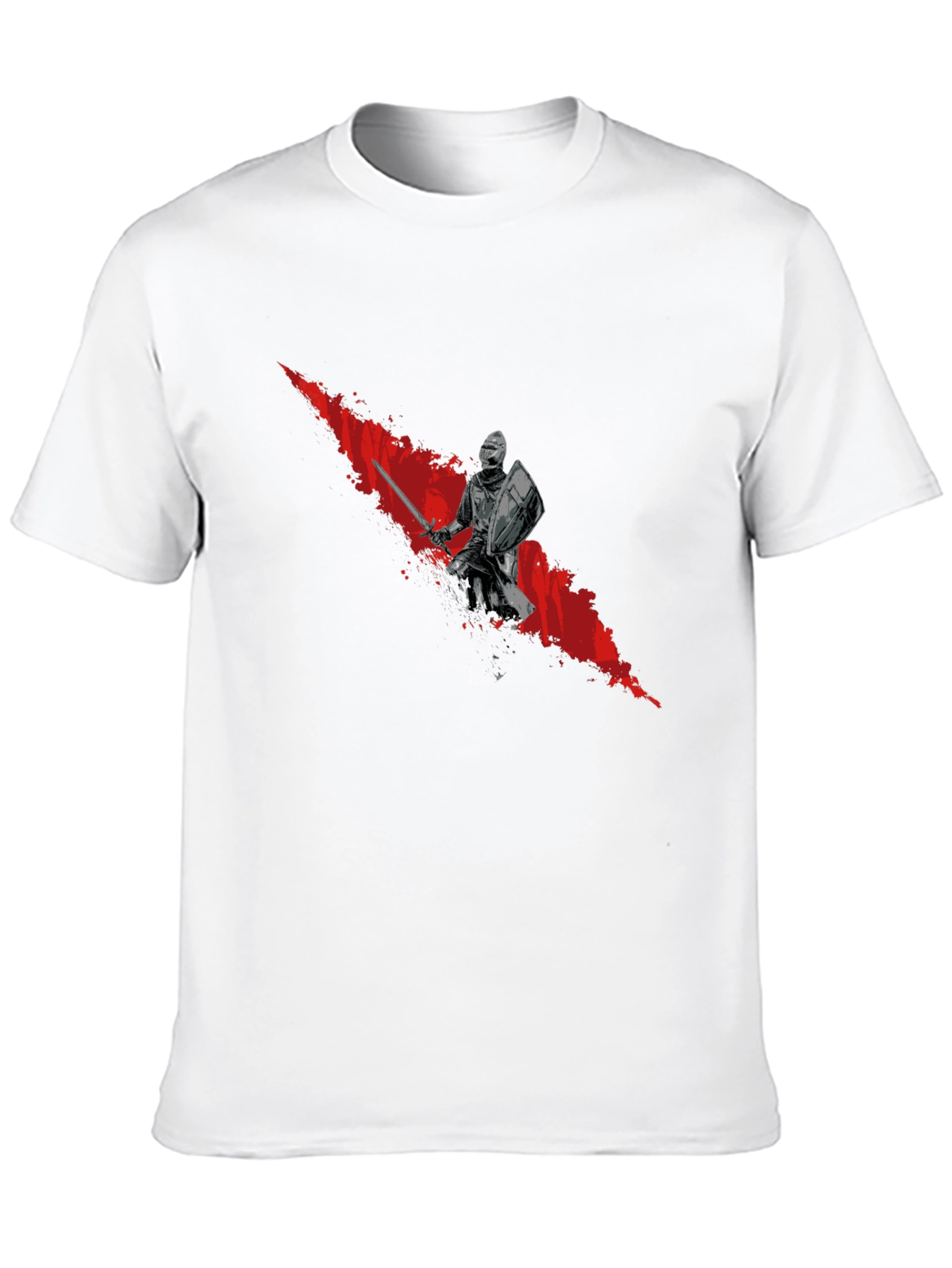 Knight Graphic Tee - Bold Red Slash Design
