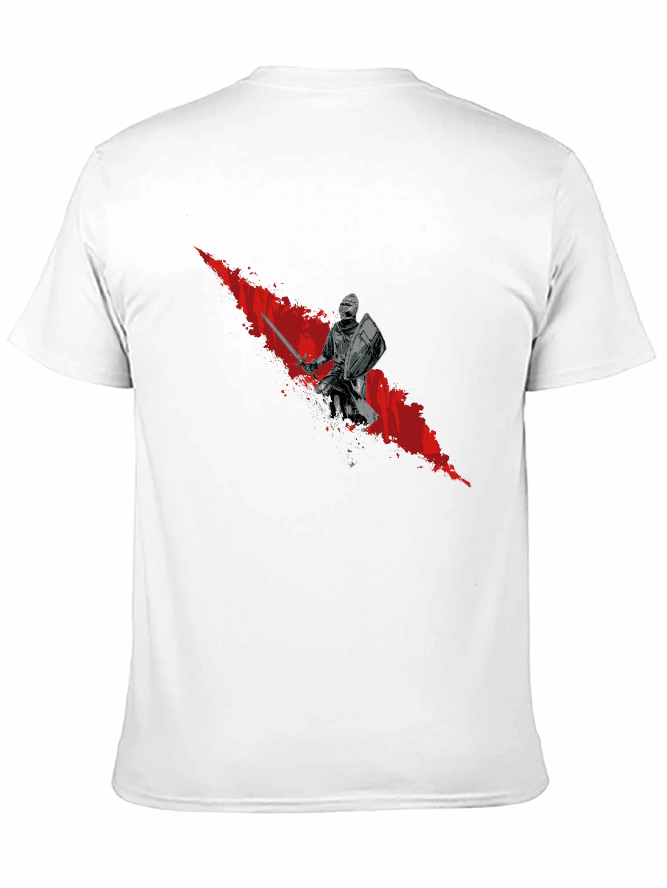 Knight Graphic Tee - Bold Red Slash Design