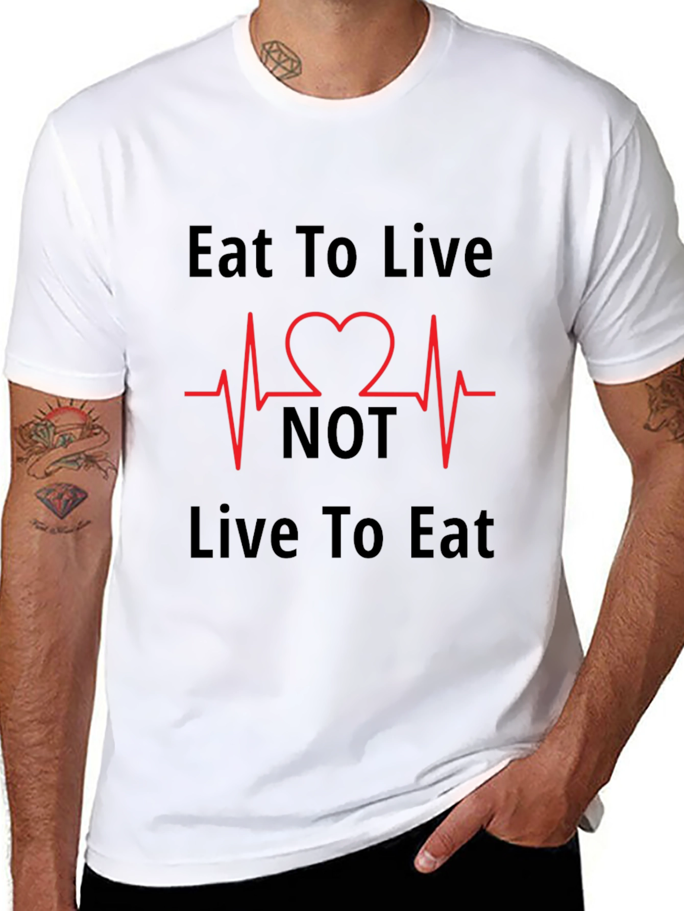 Eat to Live T-Shirt - Heartbeat Design