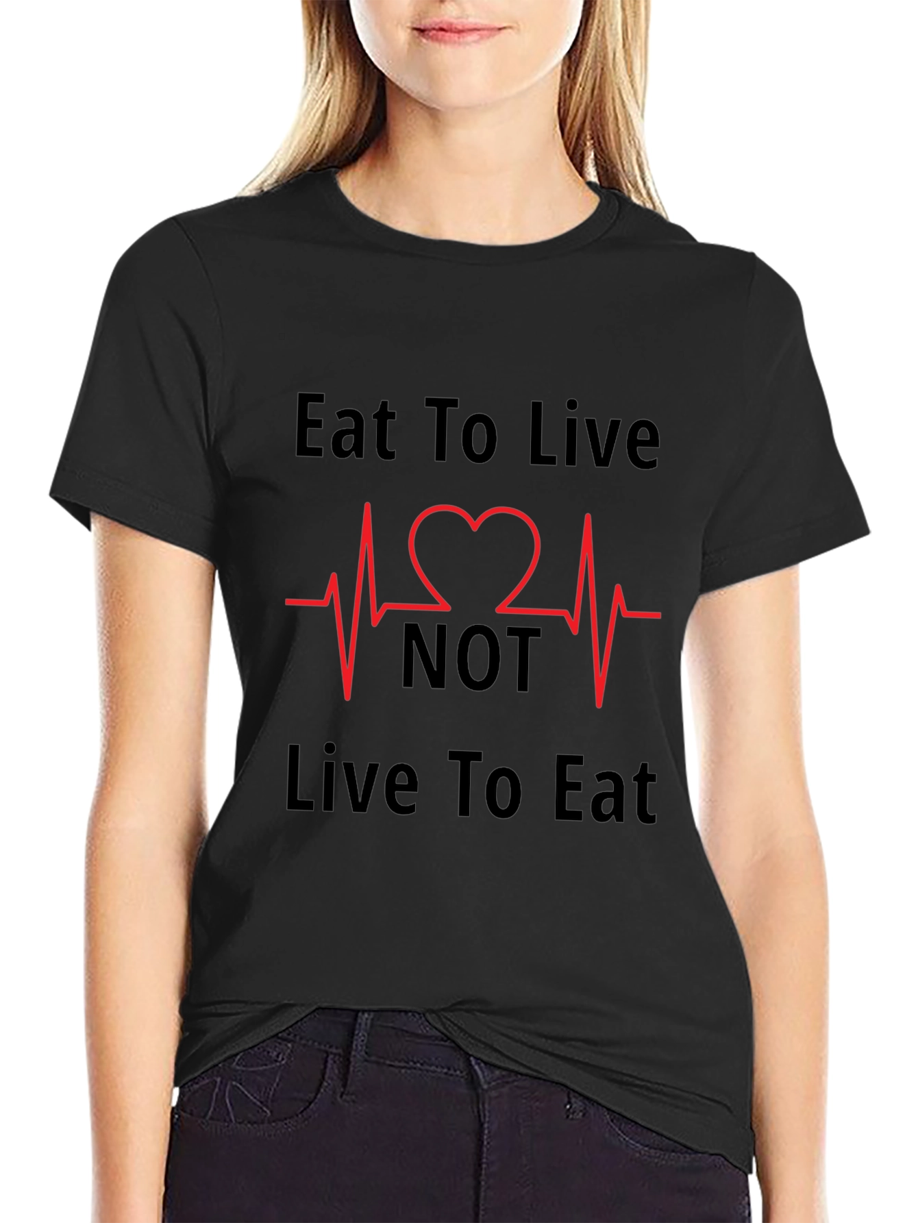 Eat to Live T-Shirt - Heartbeat Design