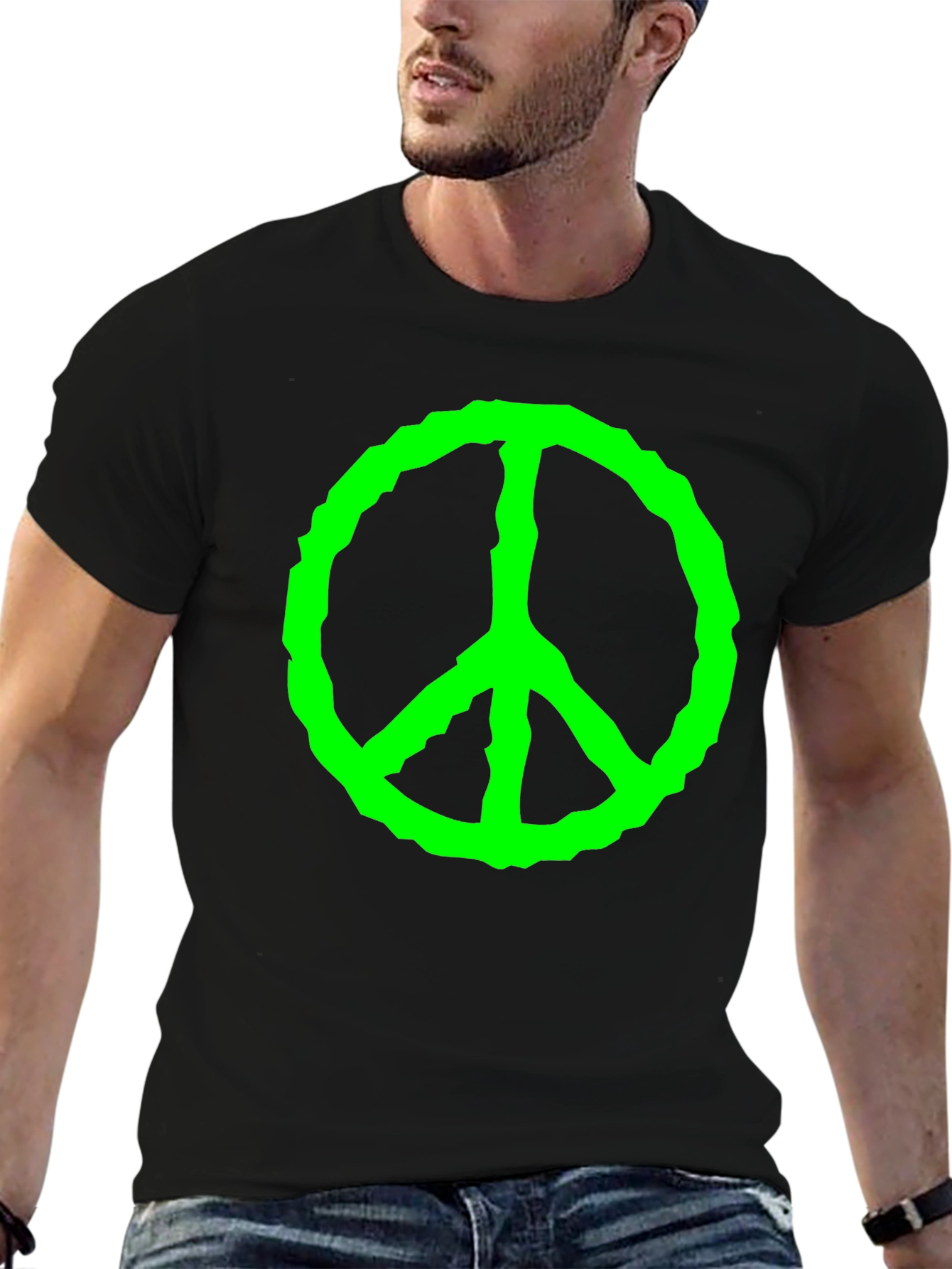 Peace Sign Graphic Tee - Black