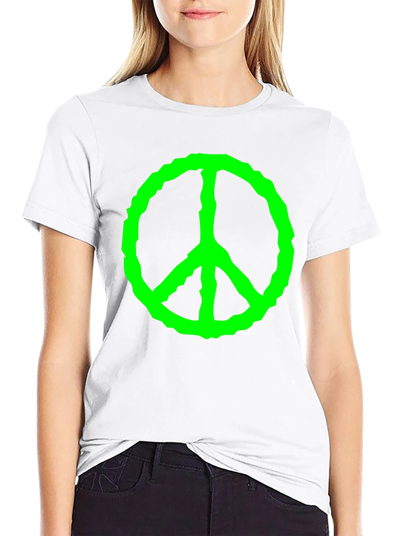Peace Sign Graphic Tee - Black