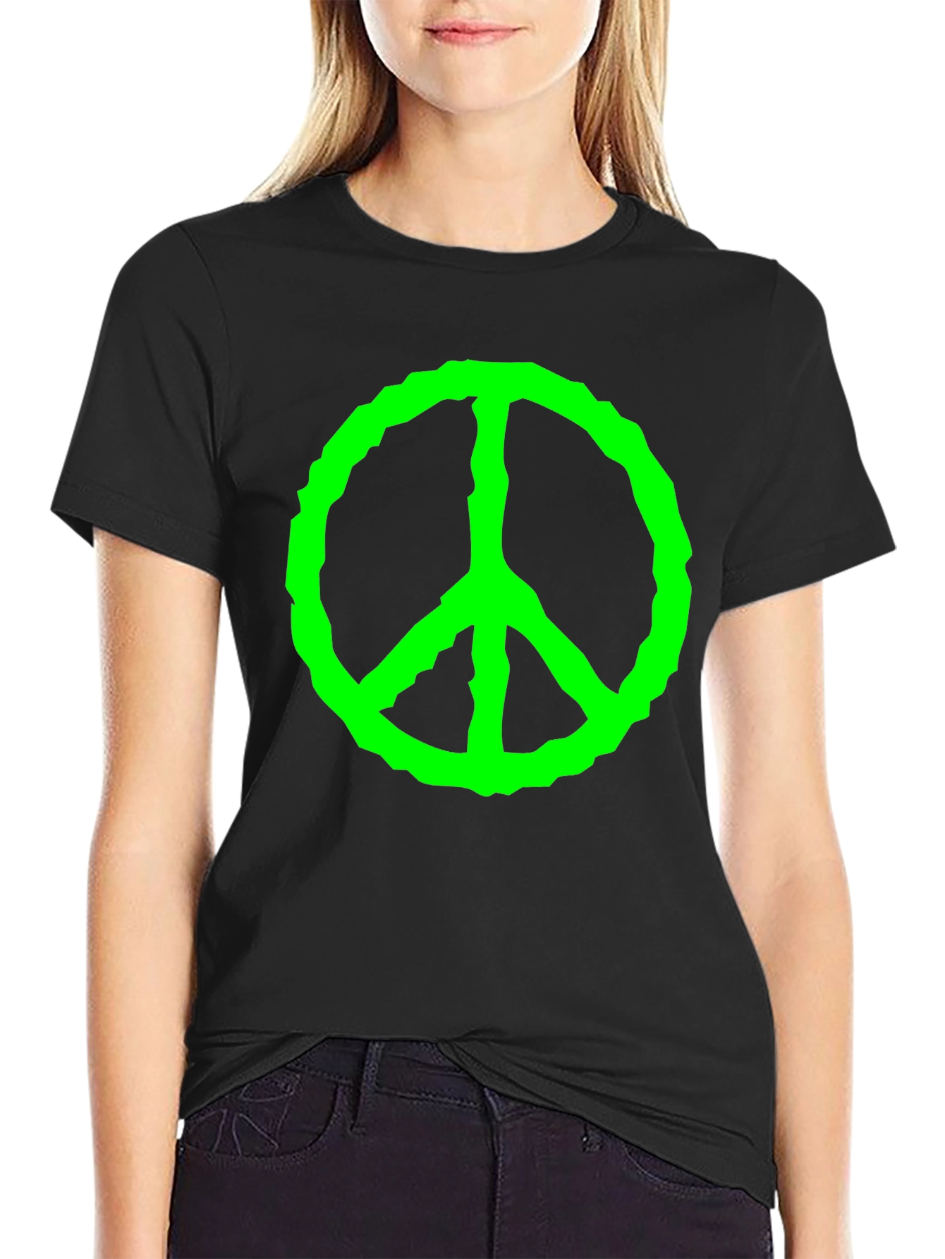 Peace Sign Graphic Tee - Black