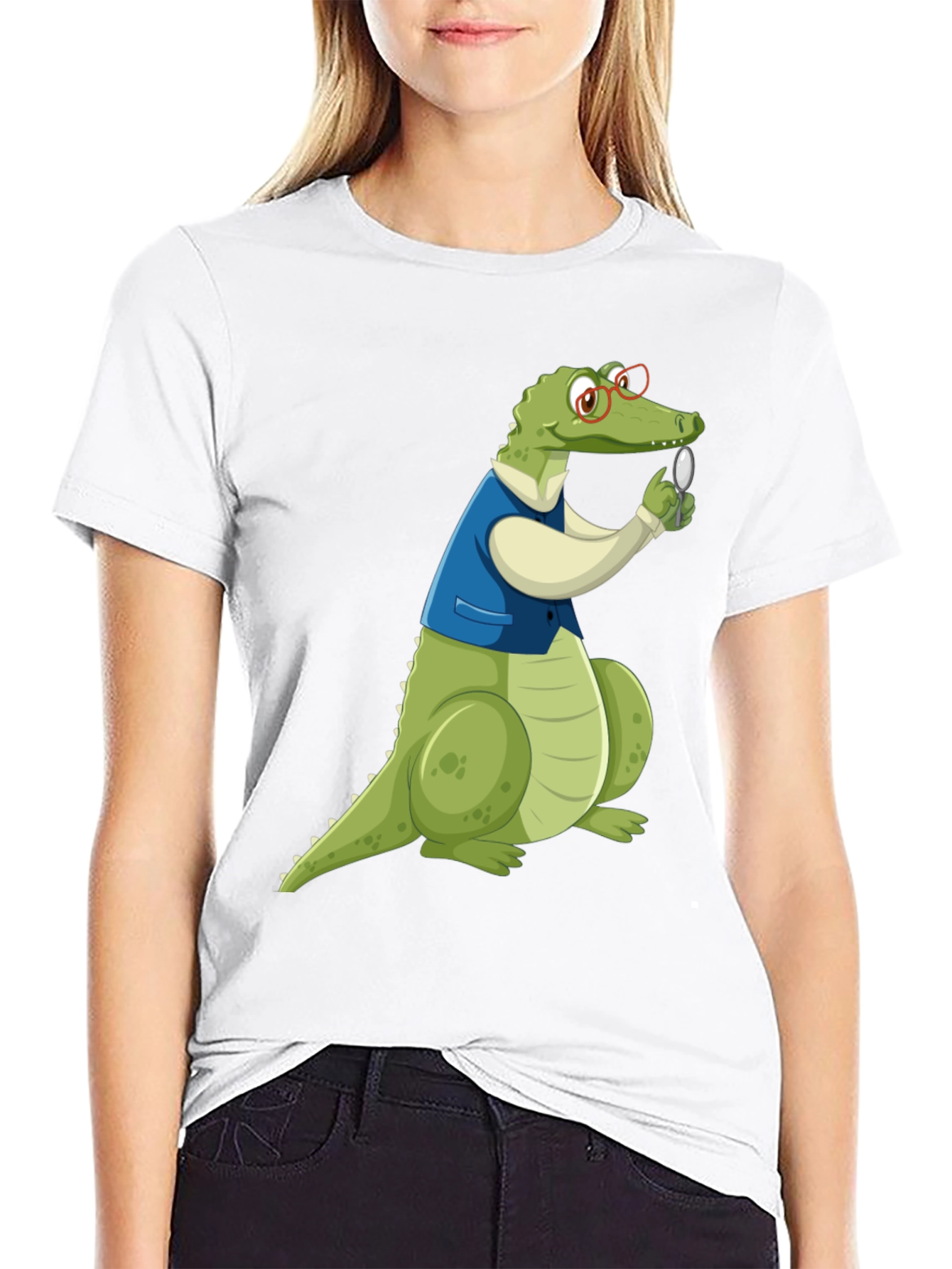 Cartoon Alligator Detective Graphic T-Shirt